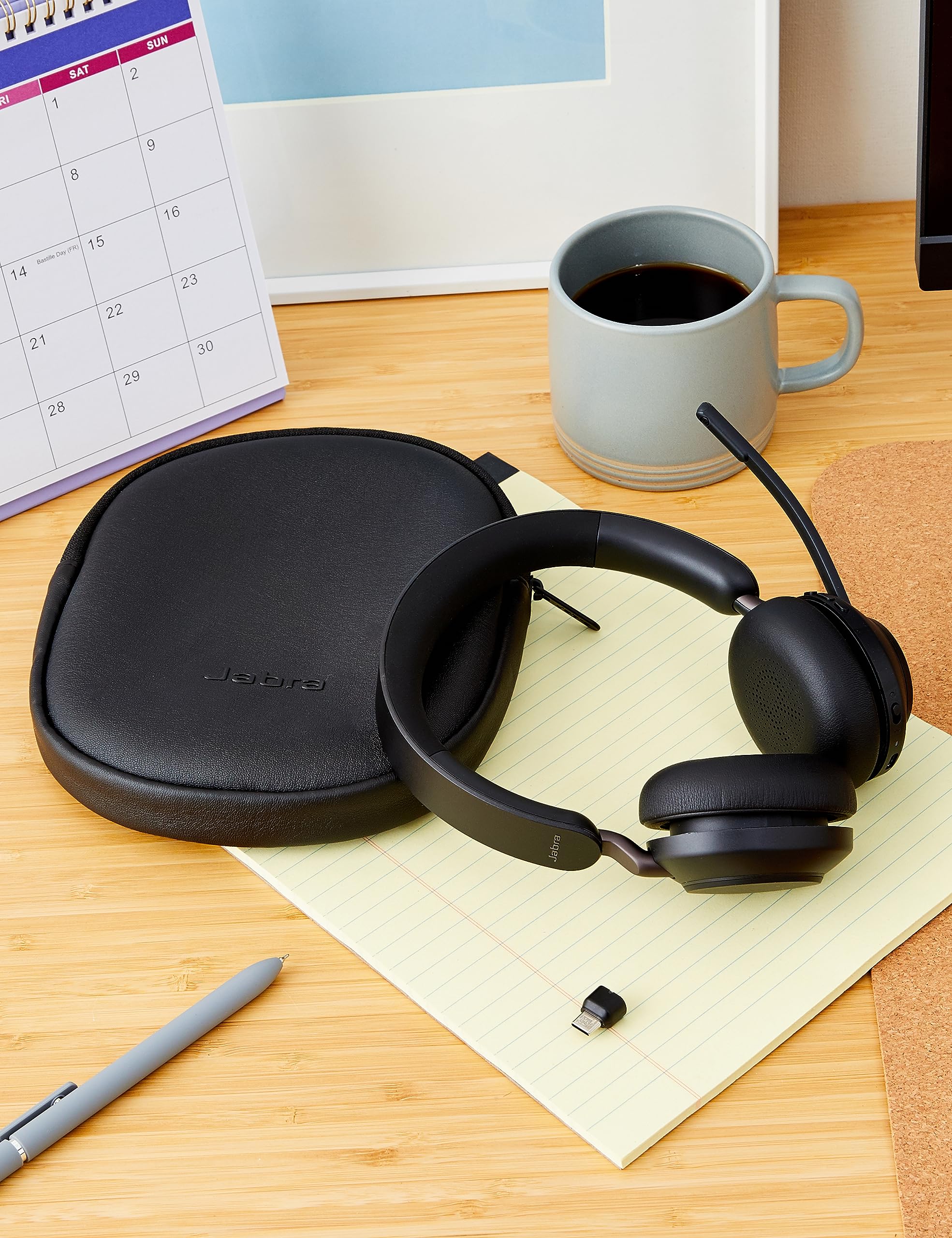 Jabra Evolve2 65 Wireless PC Headset - Noise Cancelling Microsoft Teams Certified Headphones with Long Battery Life - USB-C Bluetooth Adapter - Black - Perfect for Remote Work & Video Conferencing