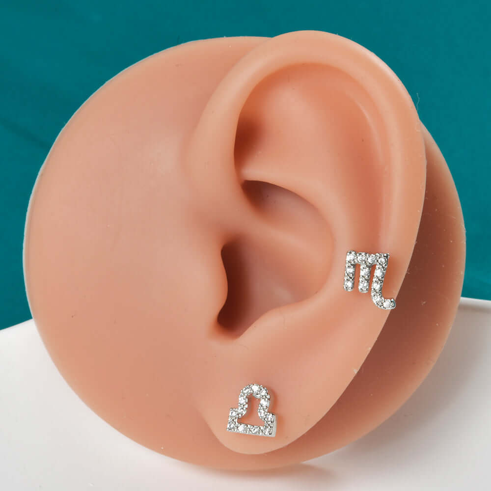 20G Constellation Barbell Cartilage Earring - Zodiac Sign Conch Stud Piercing Jewelry | DL061 | Perfect for Cartilage, Helix & Conch Piercings
