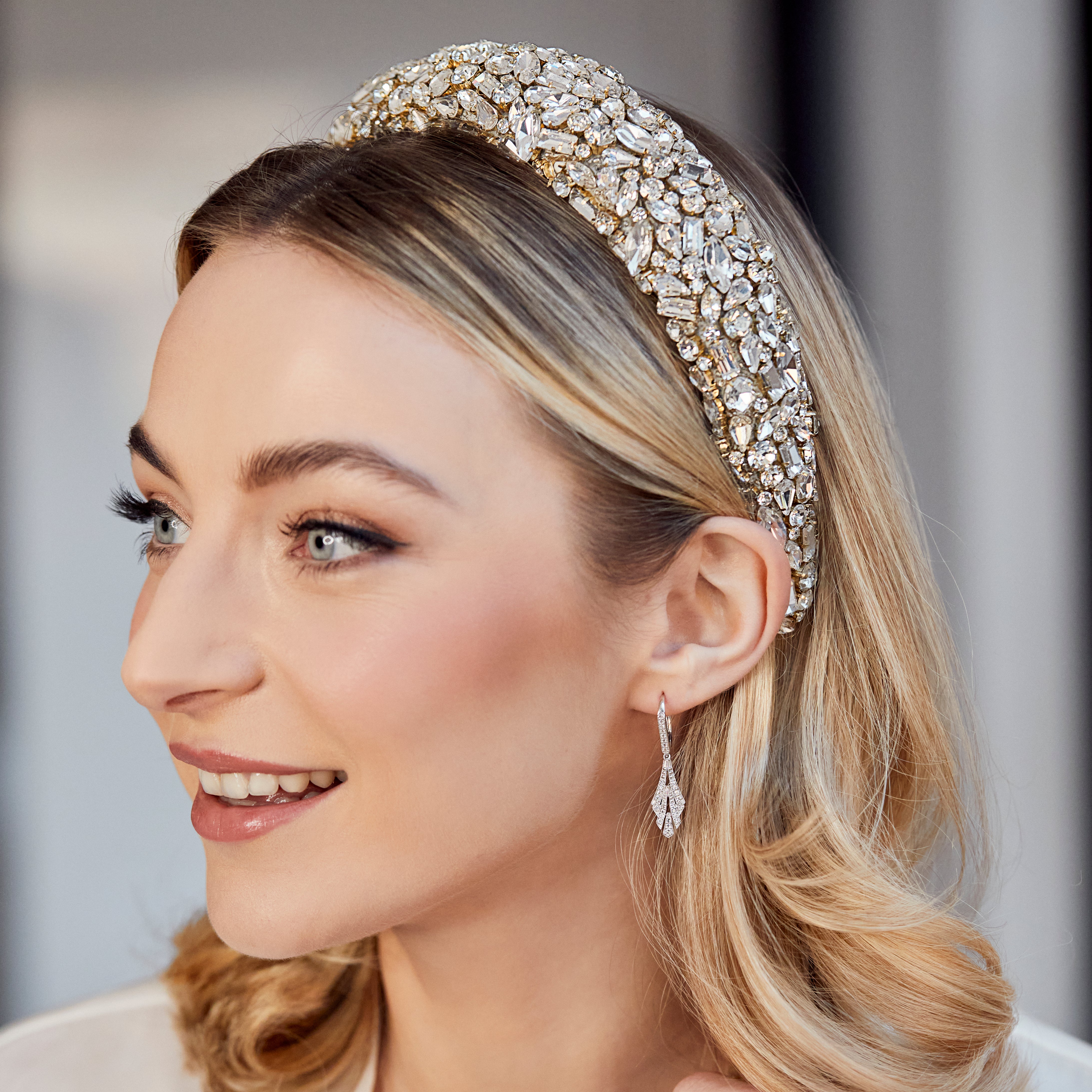 Gia Crystal Embellished Wide Headband for Women - Elegant Rhinestone Hair Accessories for Weddings, Parties & Special Occasions