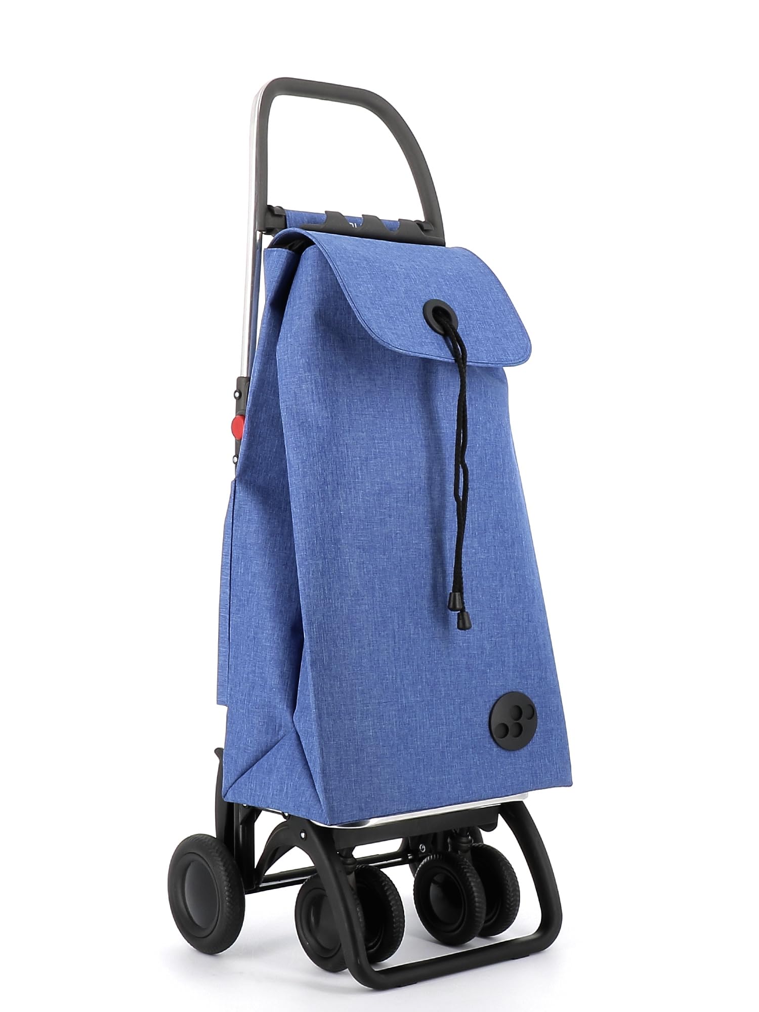 ROLSER I-Max Tweed 4-Wheel Foldable Shopping Cart with 2 Swivel Wheels - Blue | Compact Grocery Trolley for Supermarket, Farmers Market & Travel