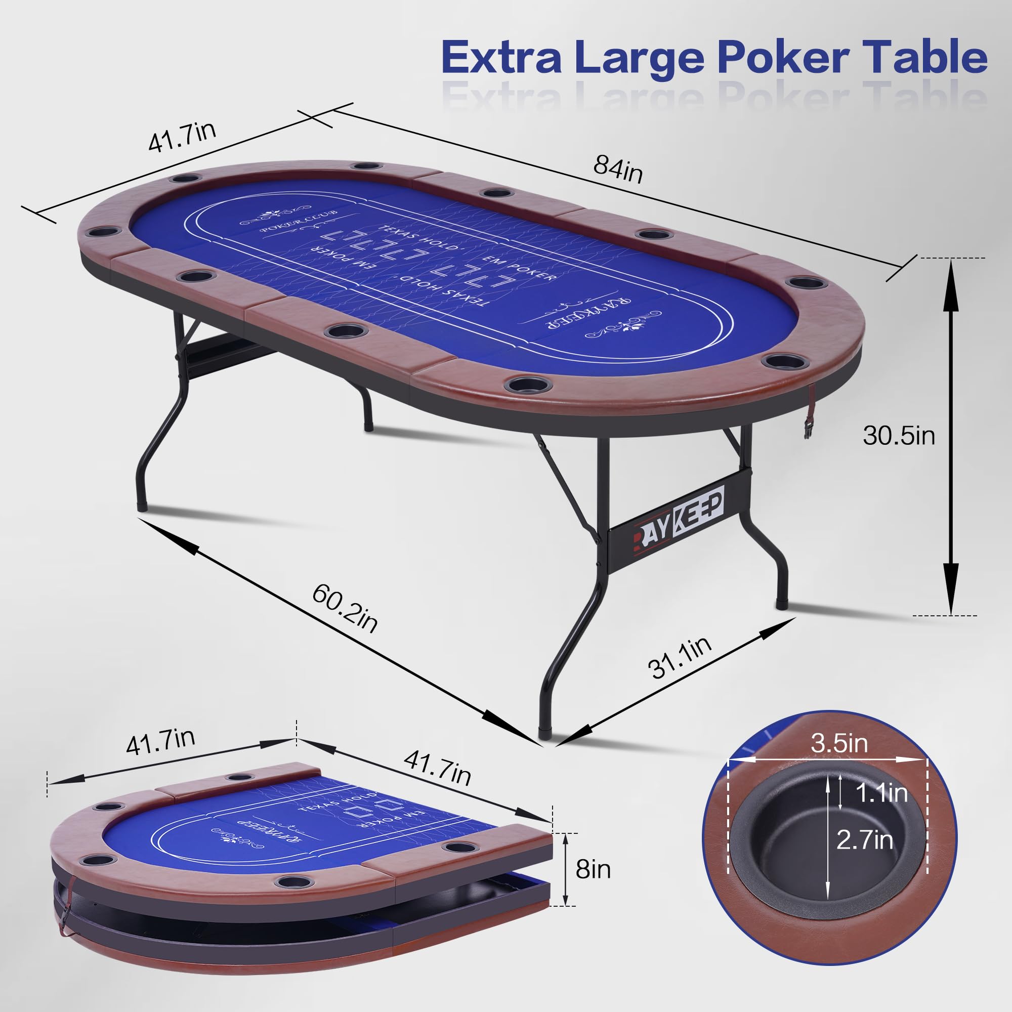 10 Player Foldable Poker Table - 84