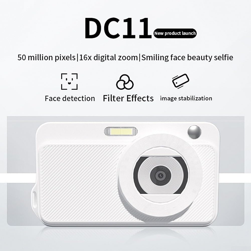 EpheyFIF Small Digital Camera with AutoFocus - 4K Vlogging Camera for YouTube, Dual Lens 1080P HD Compact Camera for Travel & Content Creation (Black) - Perfect for Beginners, Vloggers & Travel Photography