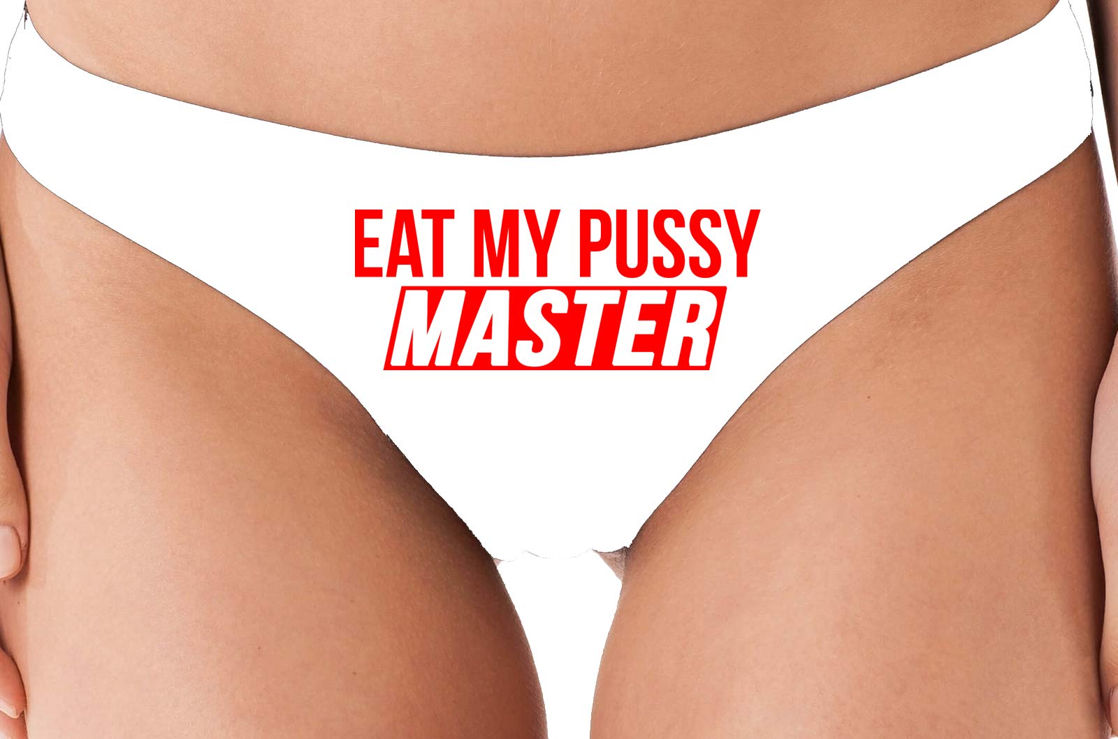 Knaughty Knickers - Sexy White Thong Underwear for Oral Sex | 'Eat My Pussy' & 'Lick Me' Seductive Design | Perfect for Roleplay, Bachelorette Parties & Spicing Up Your Love Life