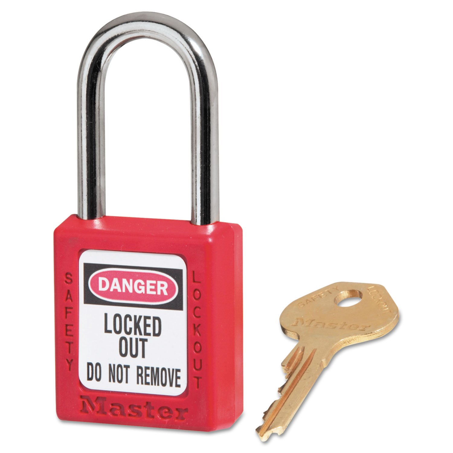Master Lock Government Safety Lockout Padlock - Zenex 1.5 Inch Red Padlock with 1 Key (6-Pack) | OSHA Compliant for Industrial, Electrical & Maintenance Safety