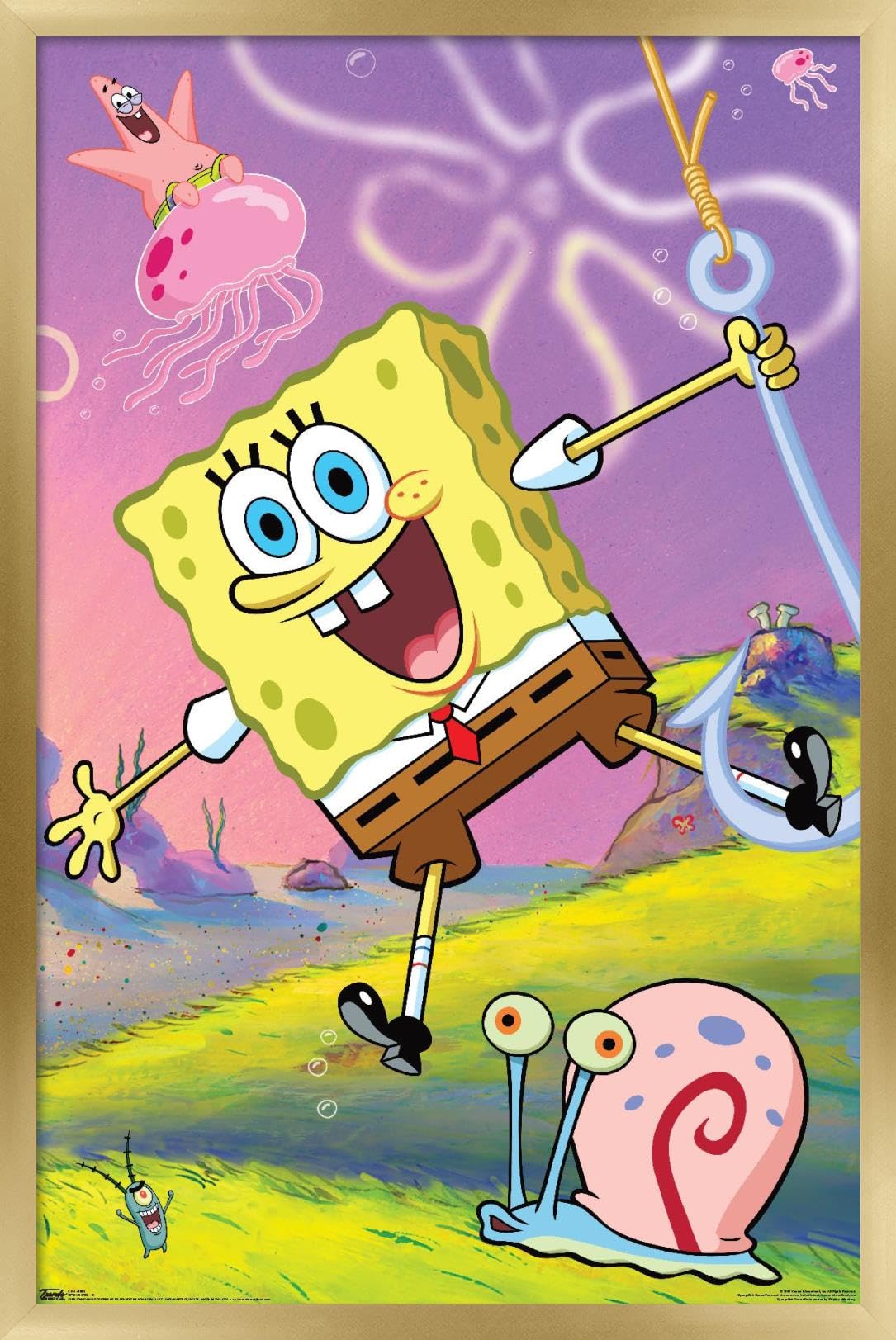 Trends International Nickelodeon SpongeBob SquarePants Wall Poster - 22.375 x 34 Inches, Gold Framed Decor for Kids Room, Living Room & Game Room