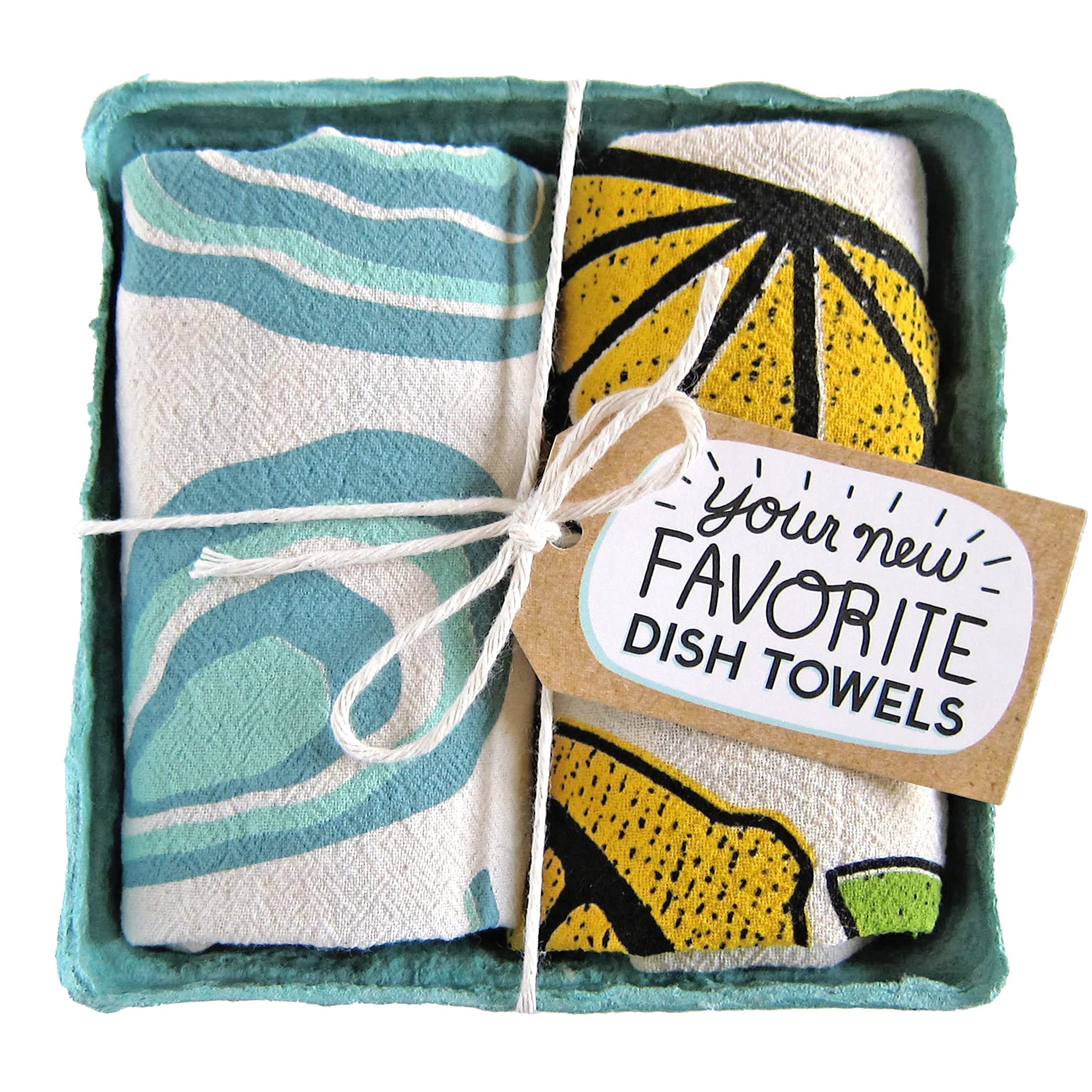 Fresh Oysters Kitchen Dish Towels - Set of 2 Absorbent Cotton Tea Towels for Cooking, Cleaning & Decor - Perfect for Seafood Restaurants, Home Kitchens & Coastal Themed Decor