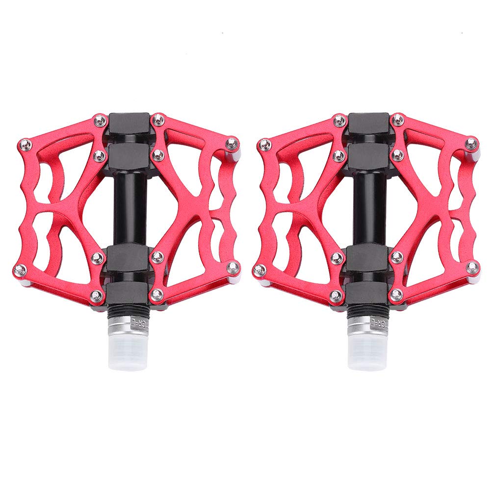 SunshineFace 1 Pair Aluminum Alloy Bike Pedals - Lightweight Mountain & Road Bicycle Pedals Replacement (Black) | Durable Cycling Accessories for Commuting, Exercise & Outdoor Adventures