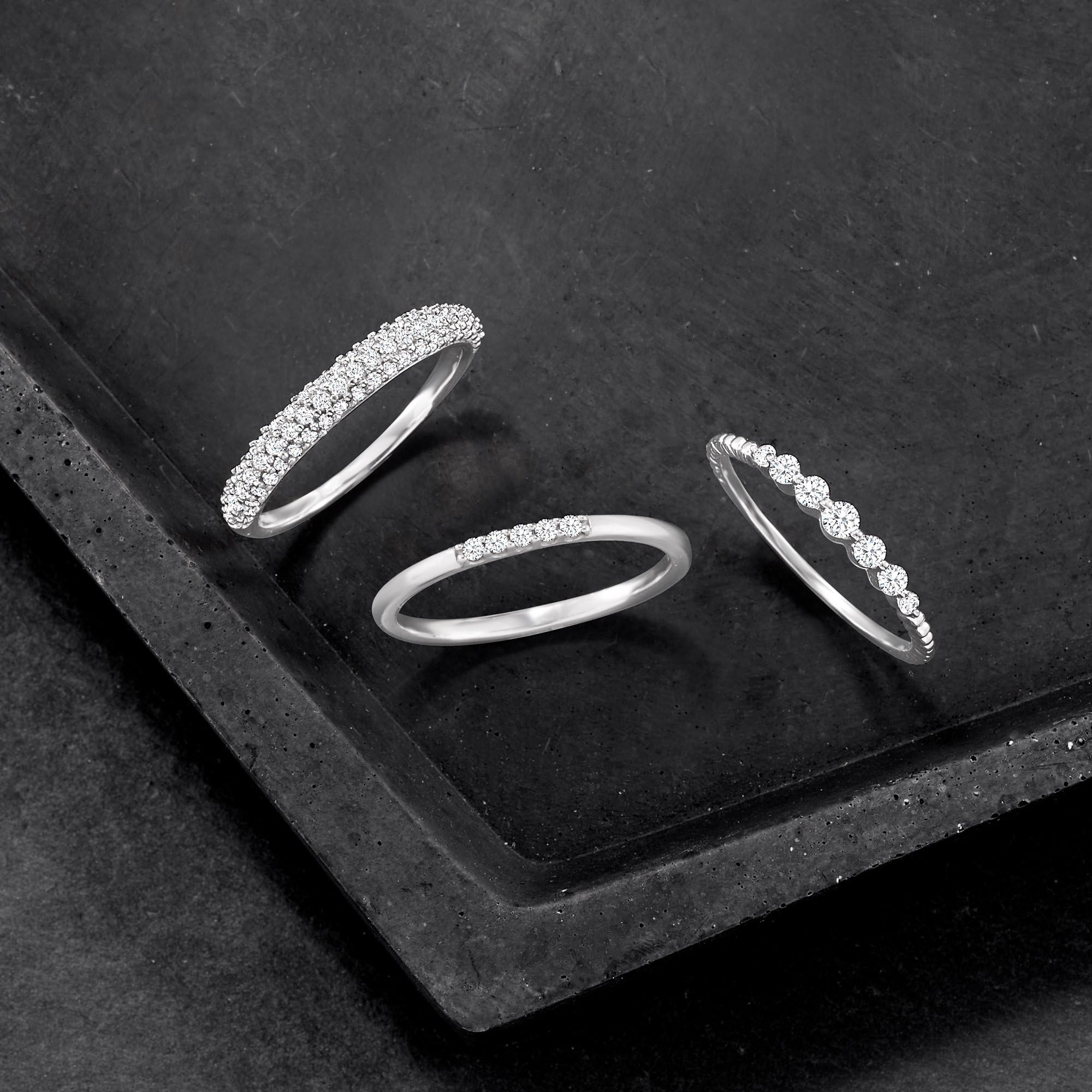 RS Pure by Ross-Simons Sterling Silver Diamond Ring - Size 6 | Elegant Jewelry for Weddings, Anniversaries & Special Occasions