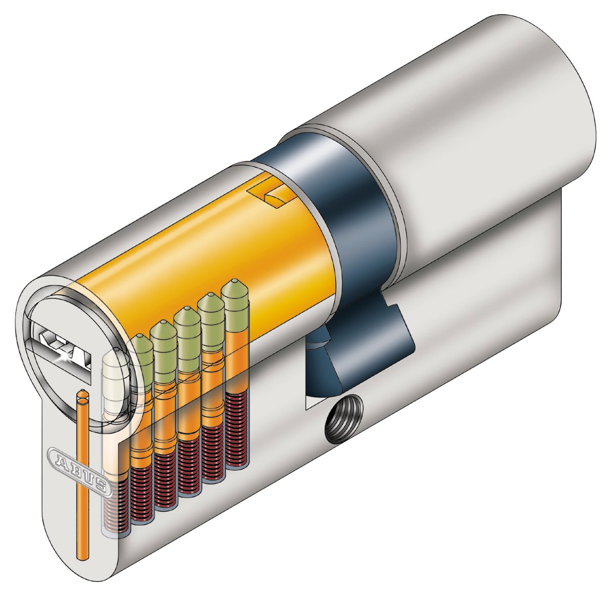 ABUS 27065 High Security Door Cylinder Lock with Key - Silver Finish | Ideal for Home, Office & Commercial Security