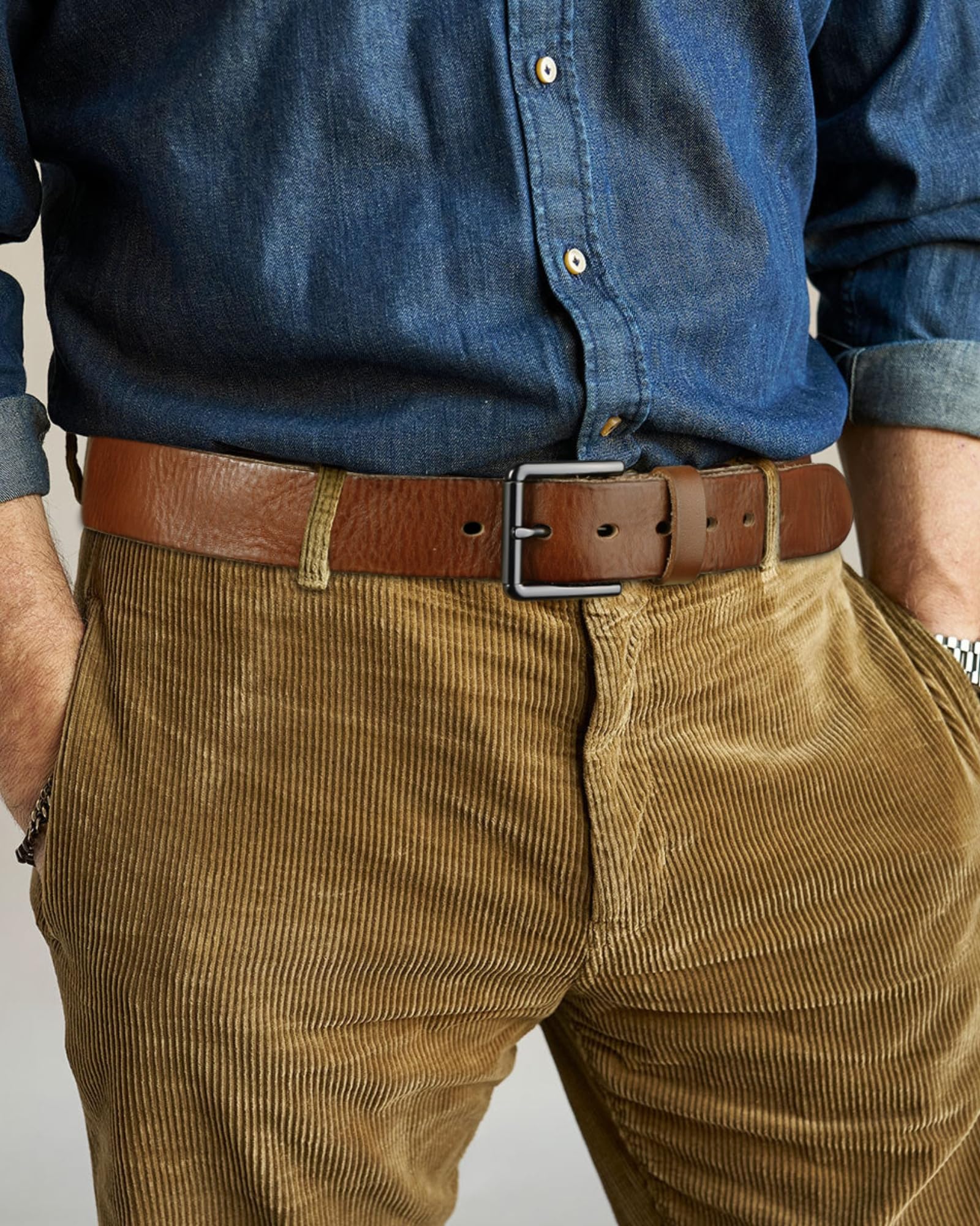 Premium Full Grain Leather Belt for Men - 1.5