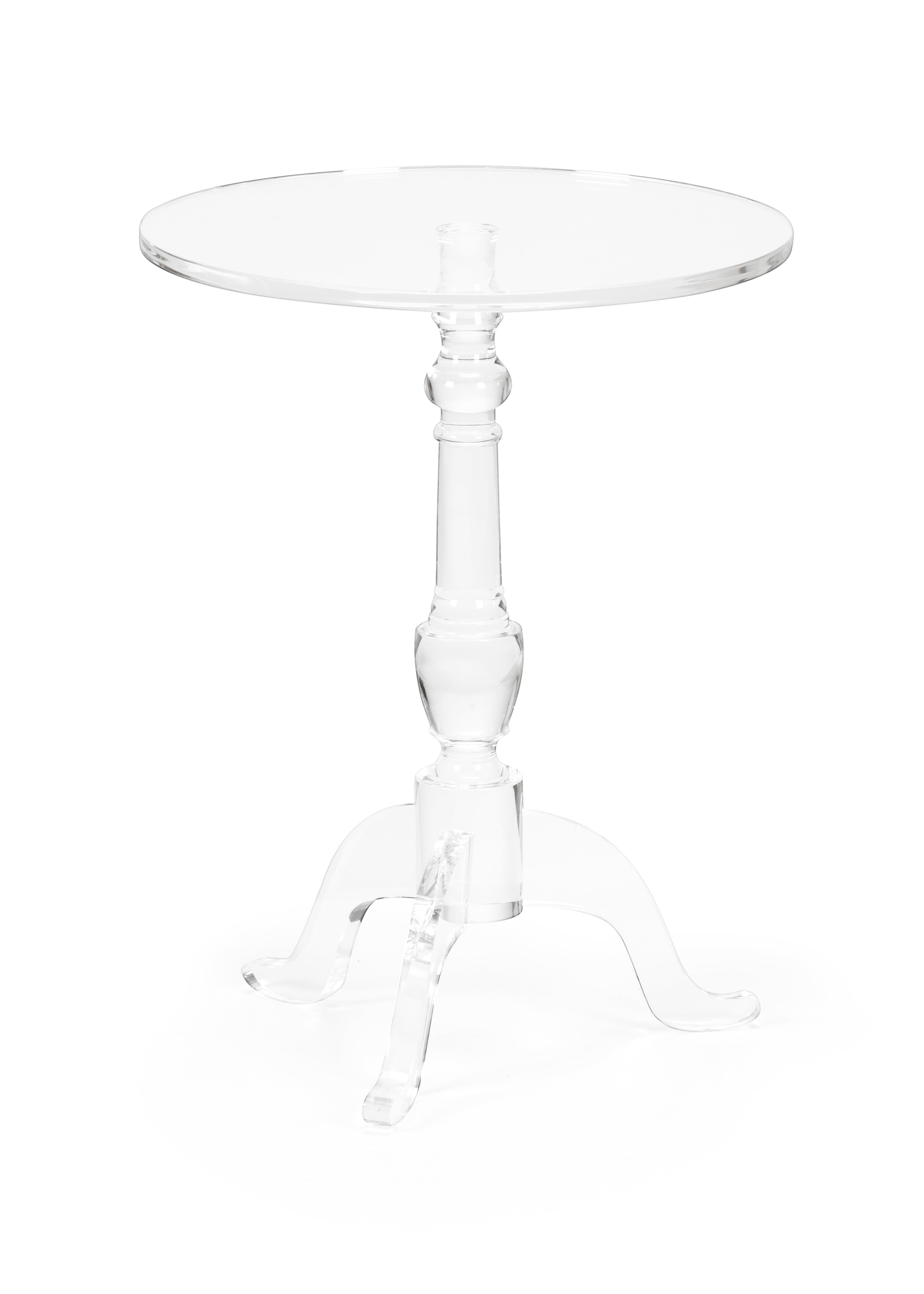 Modern Acrylic Pedestal Side Table by Chelsea House - 384787 | Clear End Table for Living Room, Bedroom, or Office Decor