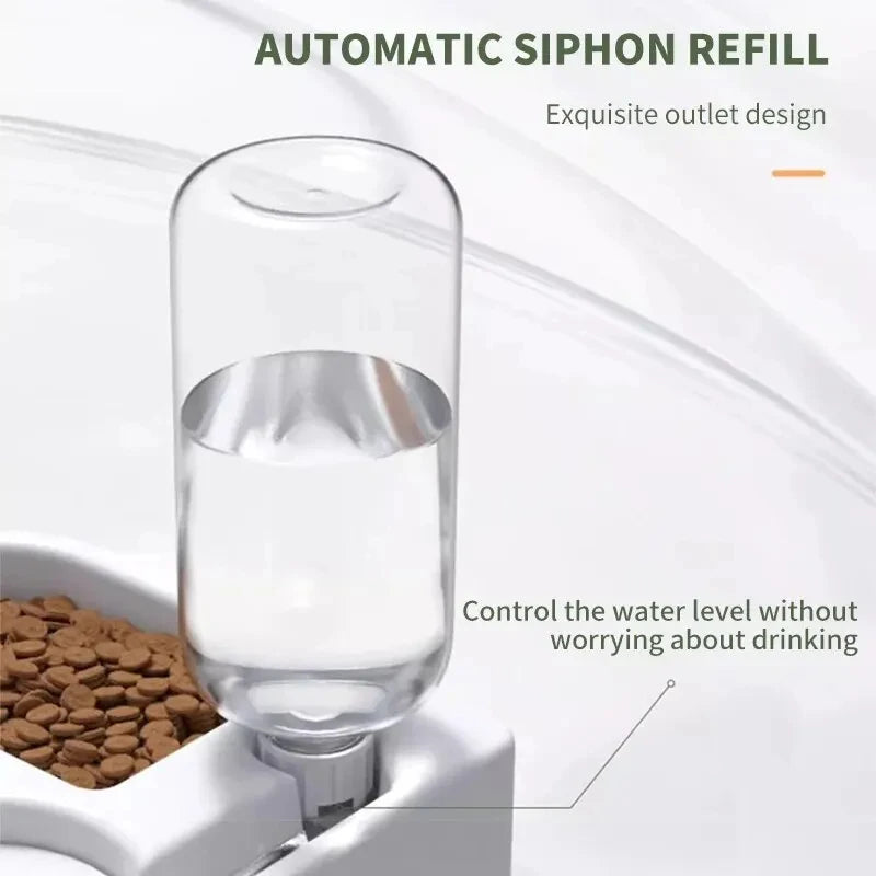 Automatic Pet Feeder and Water Bowl Set - Heart Shaped Design for Cats & Dogs - Perfect for Home, Office, or Travel Use