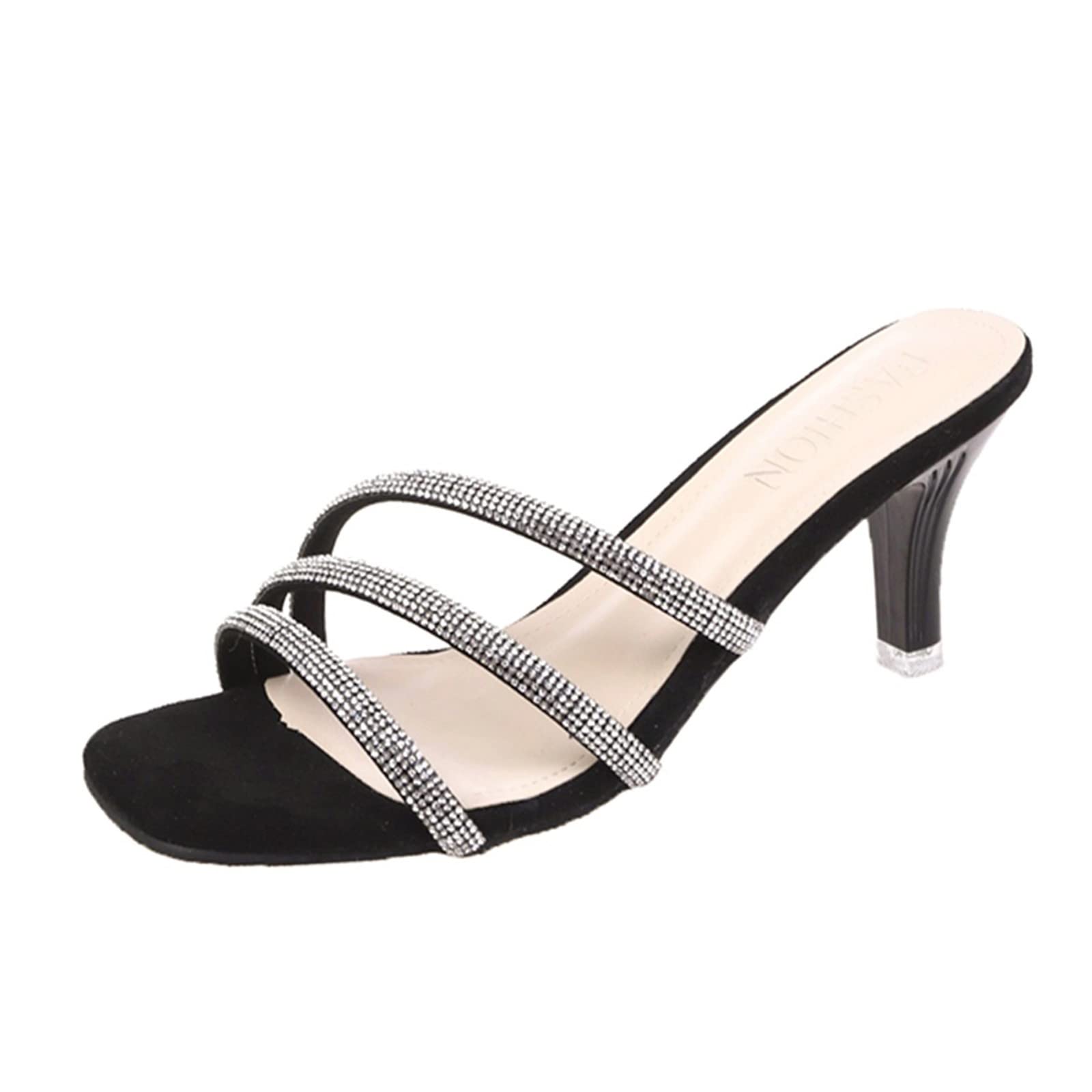 Women's Fashion Rhinestone High Heel Sandals - Breathable Lace-Up Summer Casual Shoes for Women | Perfect for Weddings, Parties & Beach Outings