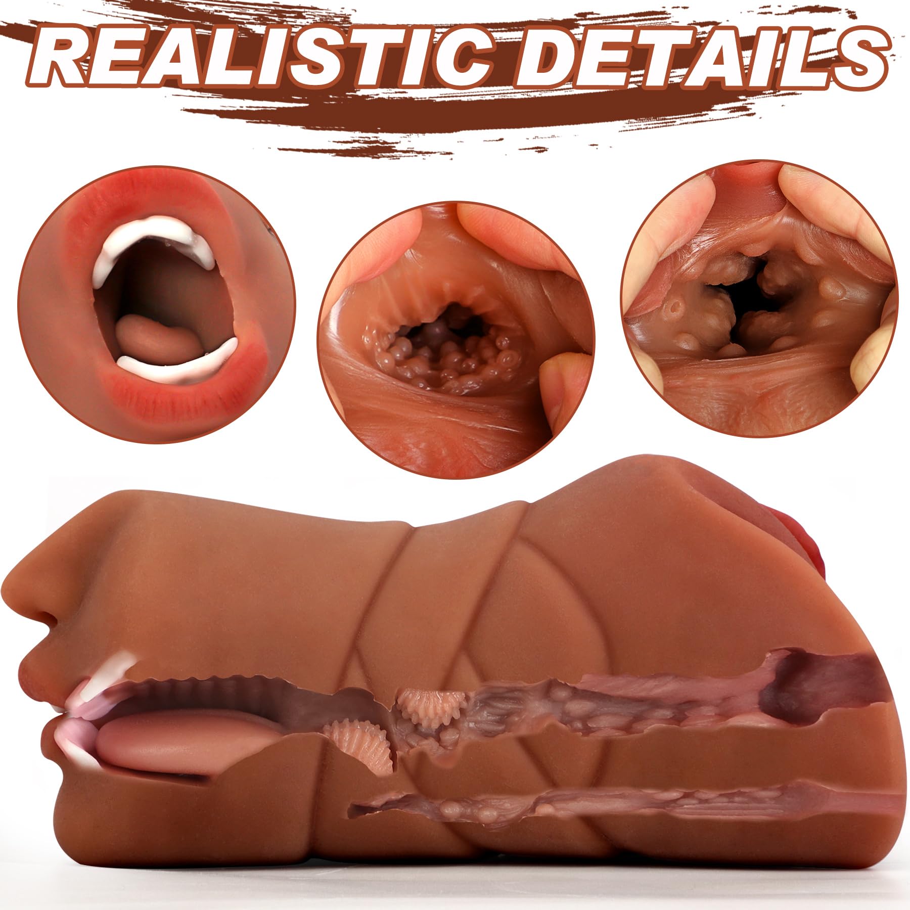 Realistic Male Masturbator Pocket Pussy - Textured Tight Vagina & Anus Stroker Sex Toy for Men | Ultimate Pleasure for Solo Play, Travel & Discreet Enjoyment