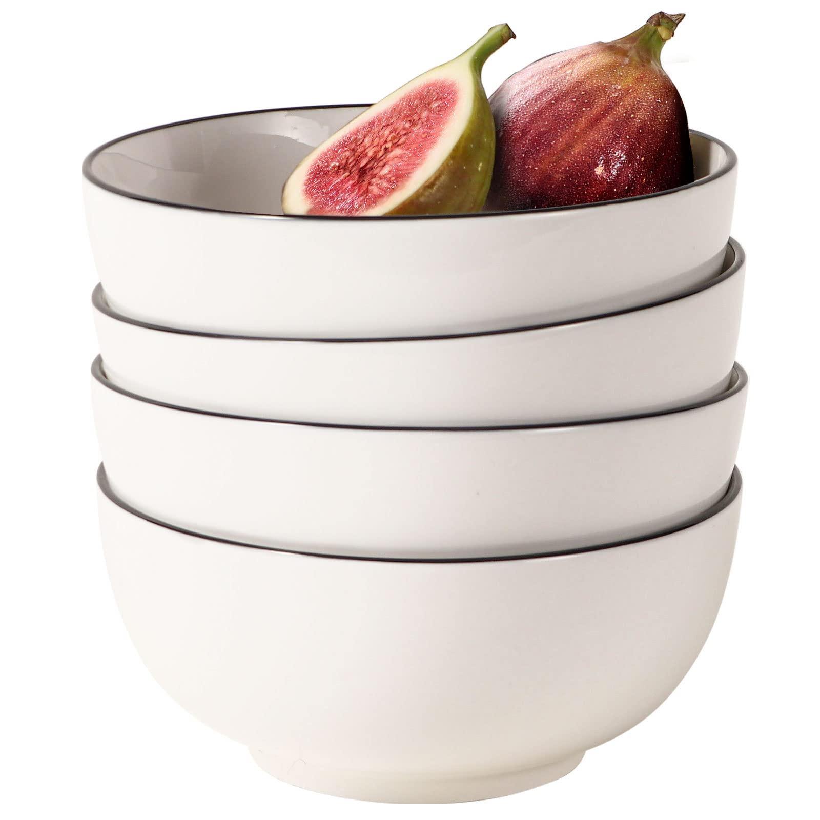 **28oz Ceramic Bowls Set of 4 - White, Microwave, Oven & Dishwasher Safe - Ideal for Salad, Pasta, Rice, Oatmeal, Pho & Ramen - Perfect for Family Dinners, Parties & Everyday Use**