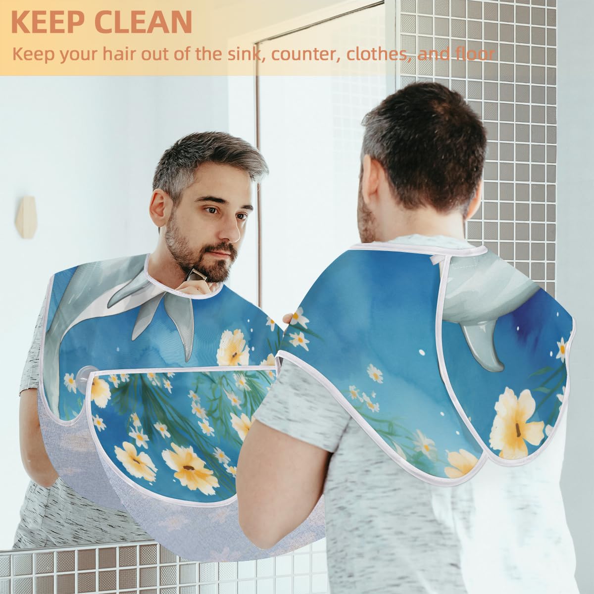 **Men's Beard Shaving Bib & Hair Dye Apron – Waterproof Barber Cape for Trimming, Styling & Makeup – Sink Hair Catcher & Grooming Accessory – Perfect for Home & Salon Use**