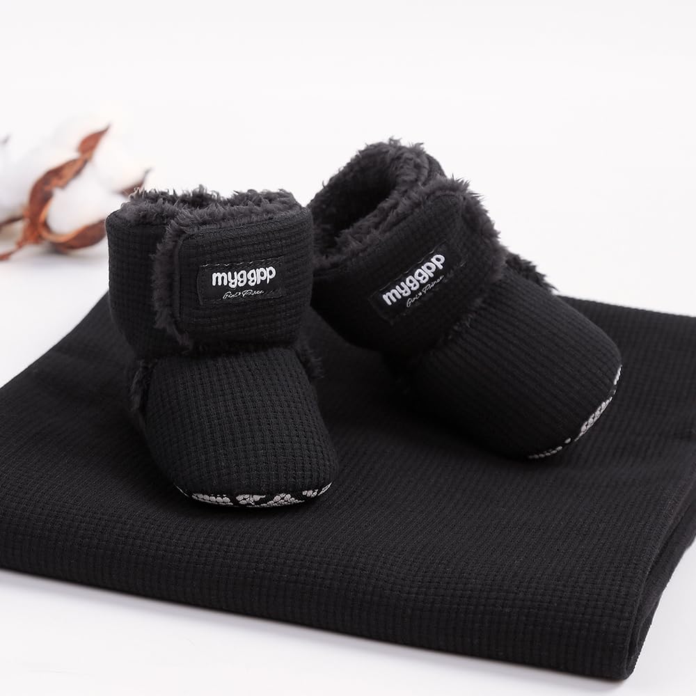 Ohwawadi Baby Boots for Boys & Girls - Cozy Fleece Winter Slippers & Snow Boots, Warm Infant Shoes for Newborn Toddlers - Perfect for Indoor Play, Outdoor Walks & Cold Weather Protection
