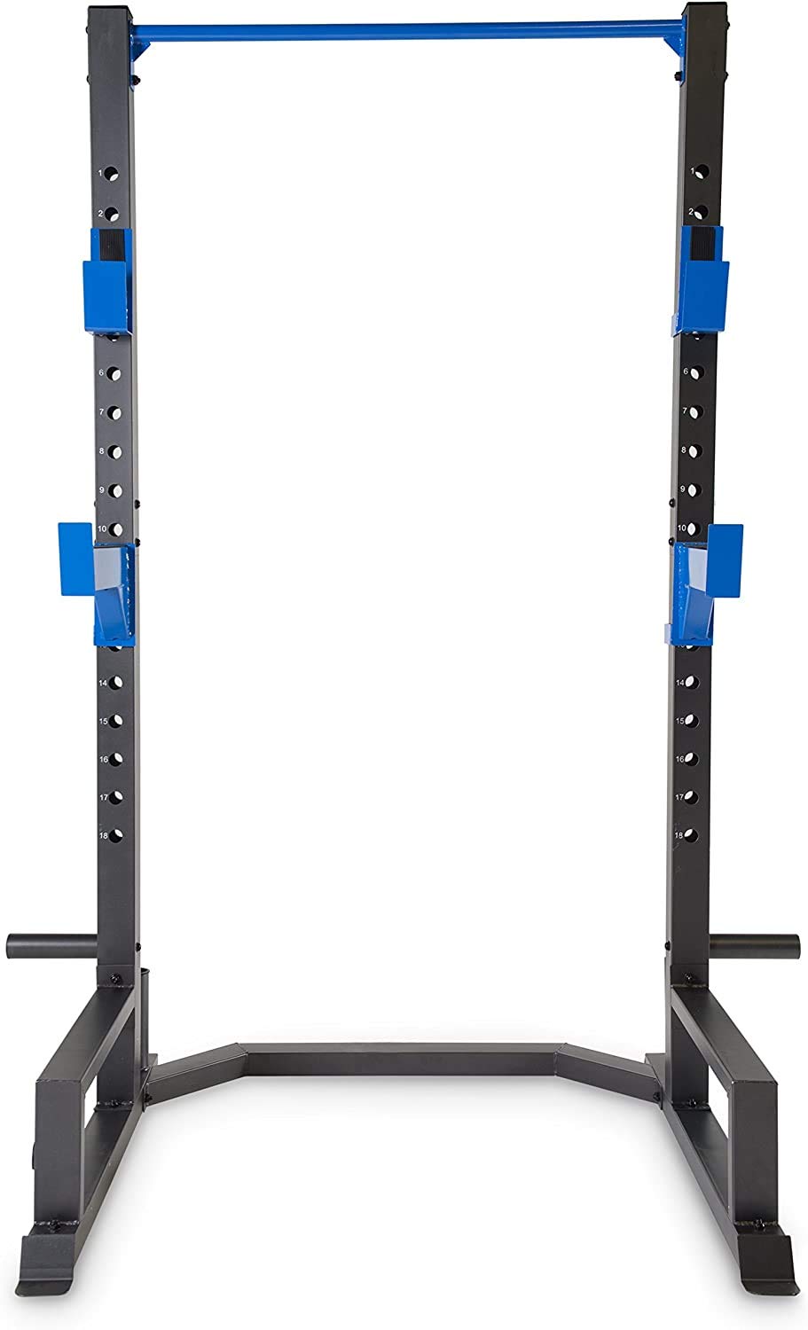 WF Athletic Supply Deluxe Power Cage – Heavy Duty 1000LB Capacity, Olympic Weight Plate Storage & Barbell Holder for Home Gym Strength Training | Includes J-Hooks & Safety Spotter Arms | Perfect for Powerlifting, CrossFit & Bodybuilding Workouts