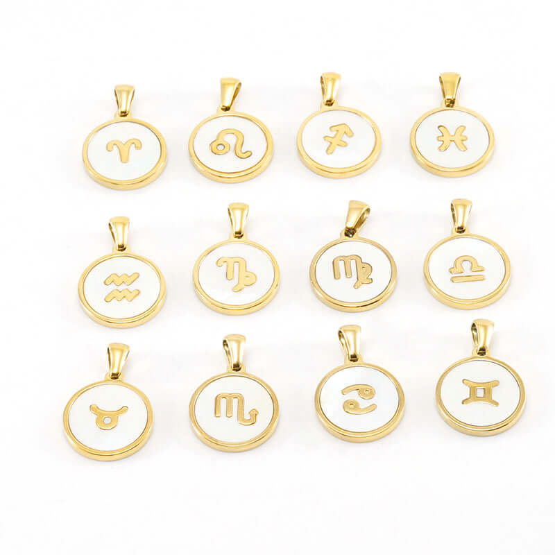 18K Gold Retro Zodiac Astrology Pendant Necklace - Personalized Horoscope Jewelry Gift for Women | Perfect for Birthday, Anniversary & Spiritual Occasions