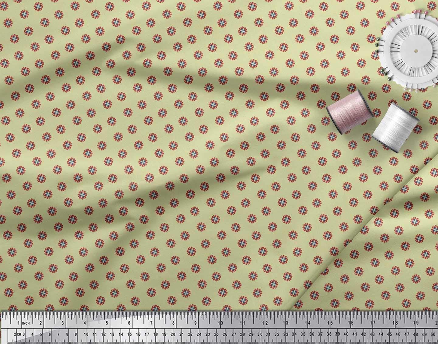 Soimoi Moss Georgette Brown Fabric by The Yard - 42 Inch Wide Artistic Floral Printed Fabric for Dresses, Blouses & DIY Fashion Projects - Lightweight & Whimsical Shirting Material