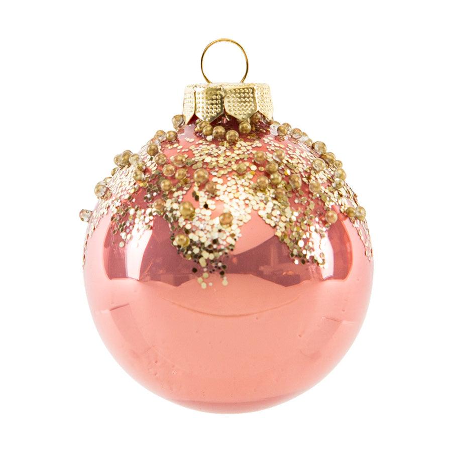 Vivid Pink INGE Glass Ornament Ball - 8cm Handmade Christmas Tree Decoration for Holiday Home Decor & Party Favors