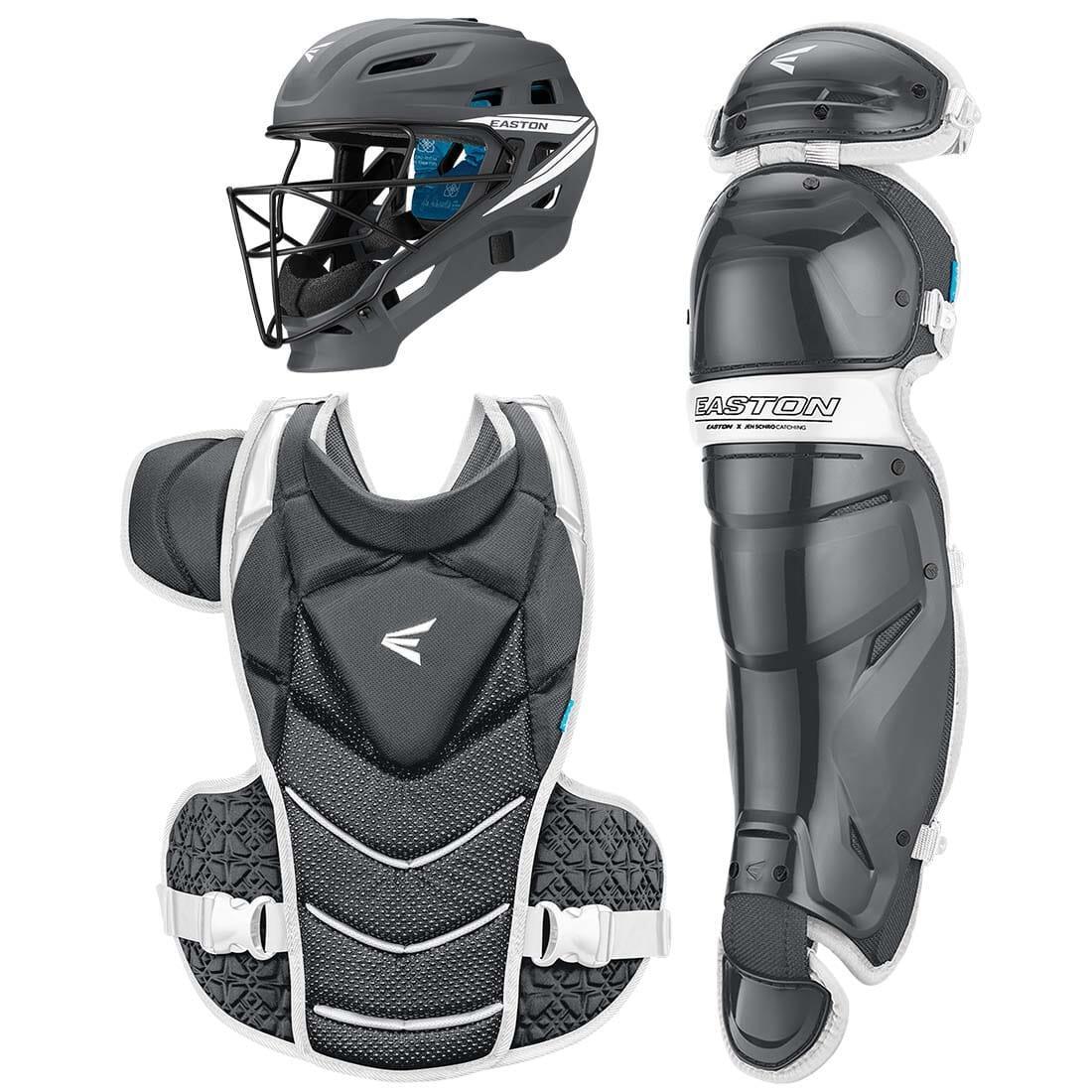 Easton Jen Schro The Very Best Catcher's Set - Youth & Adult Baseball Catcher's Gear Kit with Chest Protector, Leg Guards & Helmet | Perfect for Baseball Training, Games & Practice Sessions