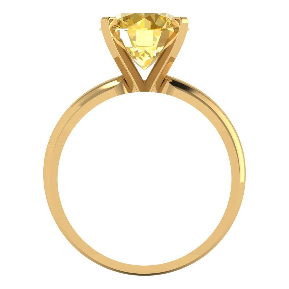 18K Gold Citrine Engagement Ring - 2.50ct Round Cut for Bridal & Anniversary Gifts