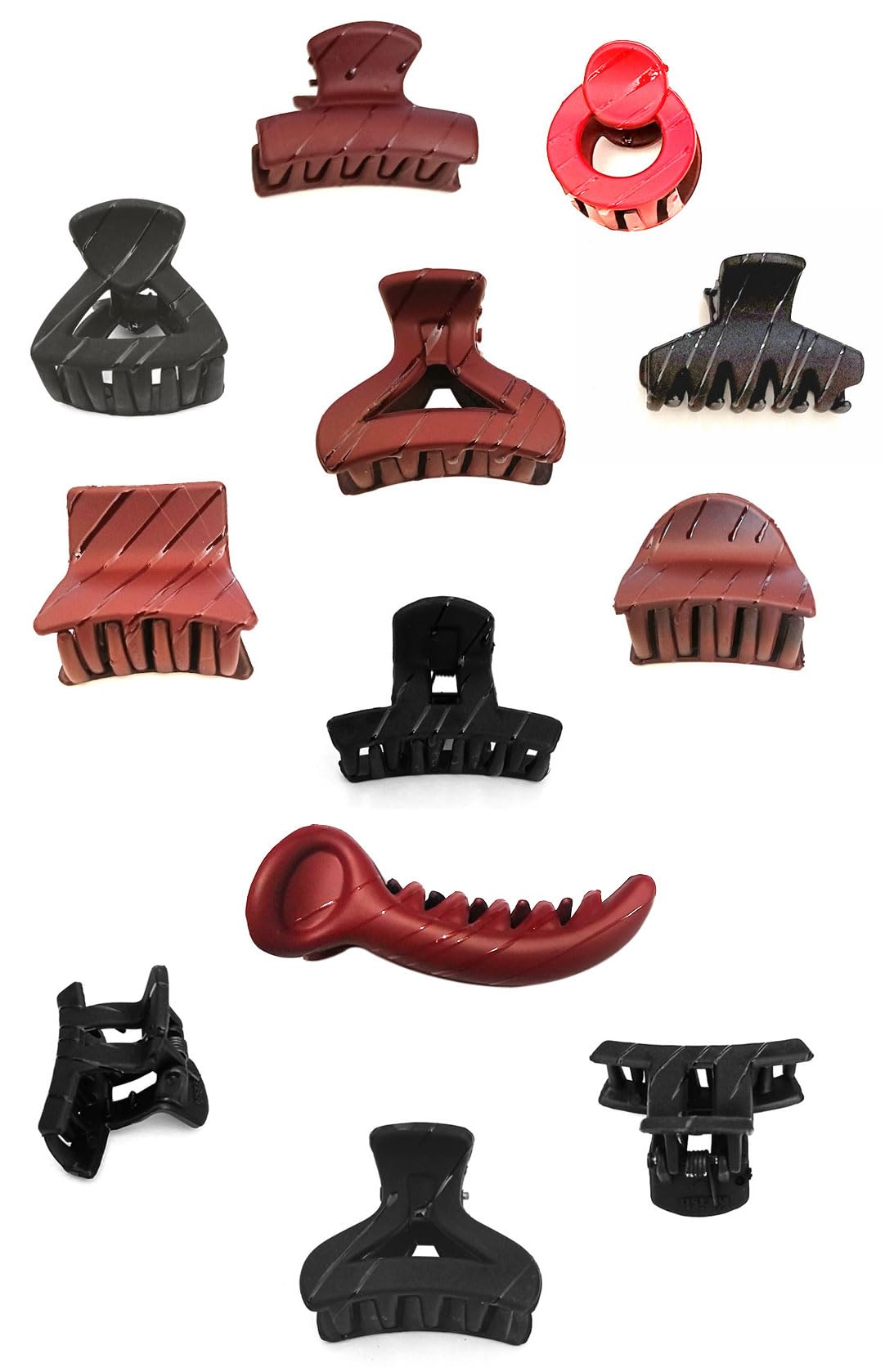 BHARATGAURAV Matte Plastic Hair Claw Clips for Women & Girls - Medium Size Hair Accessories (Pack of 10, Multicolor) - Perfect for School, Work, Gym & Everyday Styling