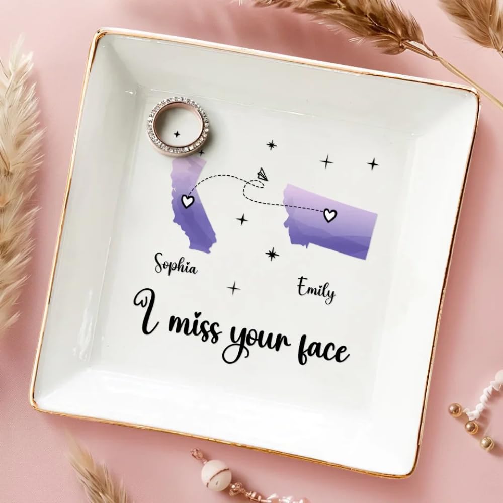 Personalized Jewelry Dish Gift for Bestie, BFF & Sister - Home Decor