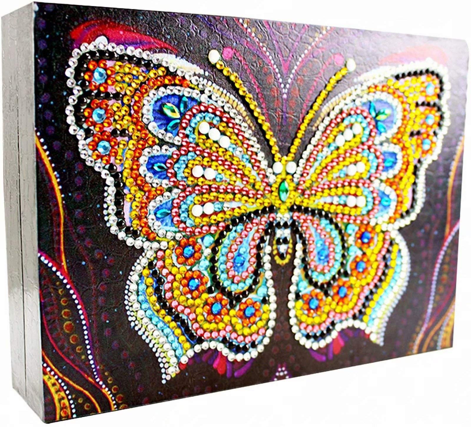 5D Diamond Painting Jewelry Box Kit - DIY PU Leather Craft Storage Organizer with Butterfly Design | Perfect for Home Decor, Gift Giving & Jewelry Display