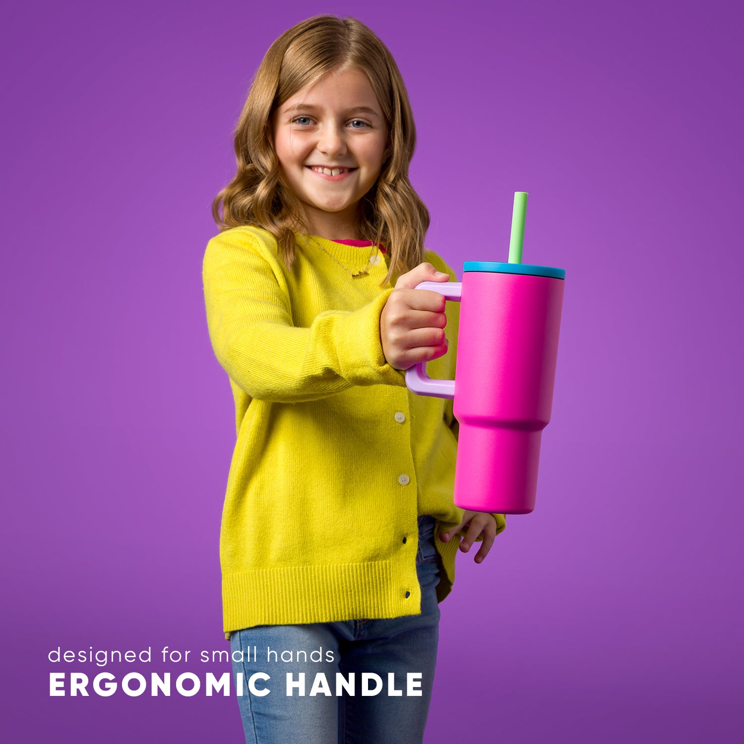Trek Kids Insulated Tumbler with Silicone Straw Lid - Leakproof Stainless Steel Water Bottle for School, Travel & Outdoor Activities