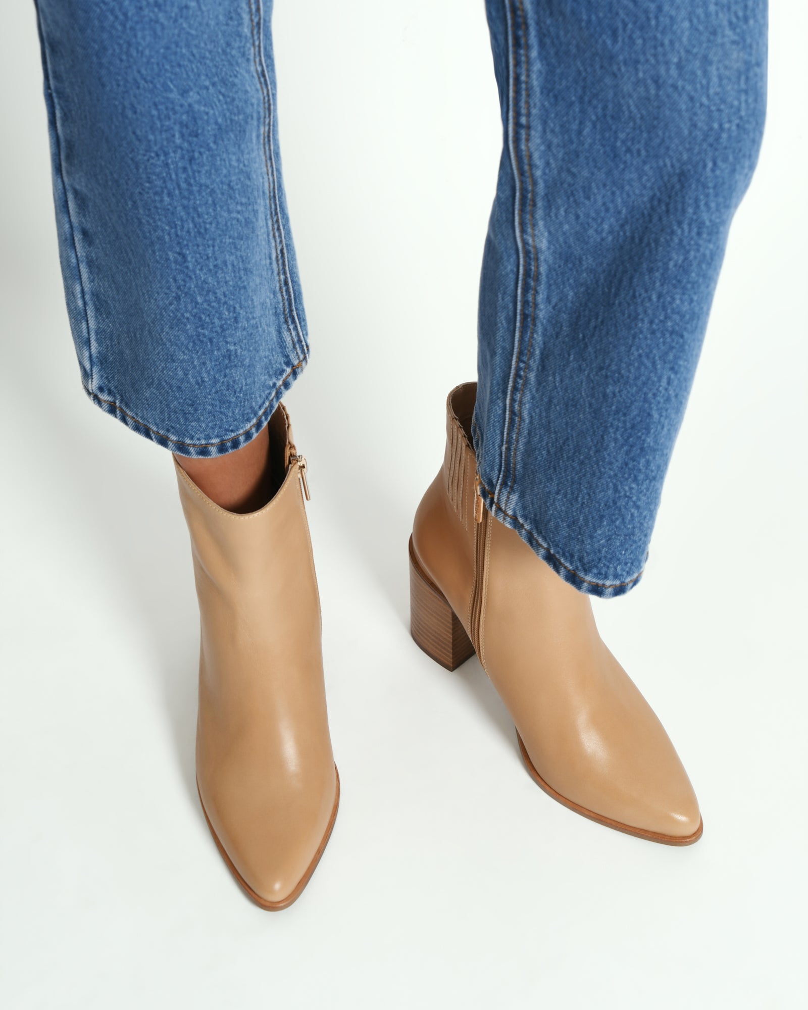 LUNA High Ankle Boots - Butterscotch Leather Women's Fashion Boots for Fall & Winter, Casual & Dressy Outfits