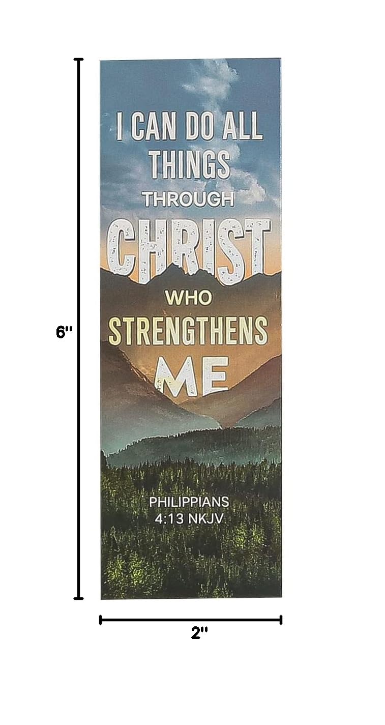 Inspirational Philippians 4:13 'I Can Do All Things' Christian Bookmarks - 2x6 Inch Bulk Pack of 25 - Perfect for Bible Study, Gifts & Church Events
