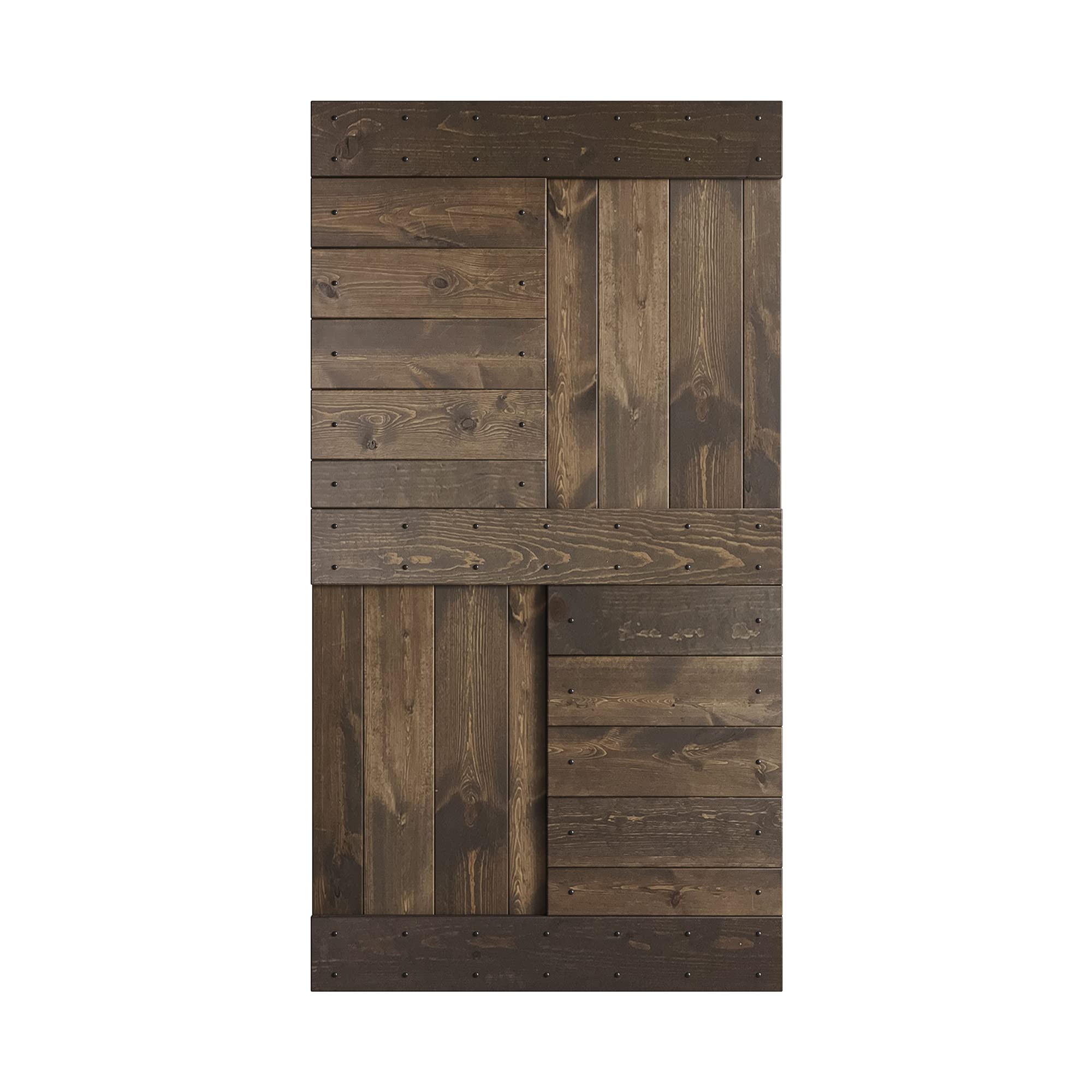 COAST SEQUOIA 42x84 Inch S Series DIY Knotty Wood Sliding Barn Door - Smoky Gray Finish | Rustic Farmhouse Style | No Hardware Included | Perfect for Bedroom, Closet, or Home Office Partition