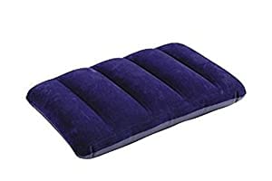 Inflatable Velvet Travel Neck Pillow for Airplane, Car, Camping - Soft & Comfortable Support for Adults, Kids & Babies - Blue (Pack of 1) | Perfect for Long Flights, Road Trips & Backpacking Adventures