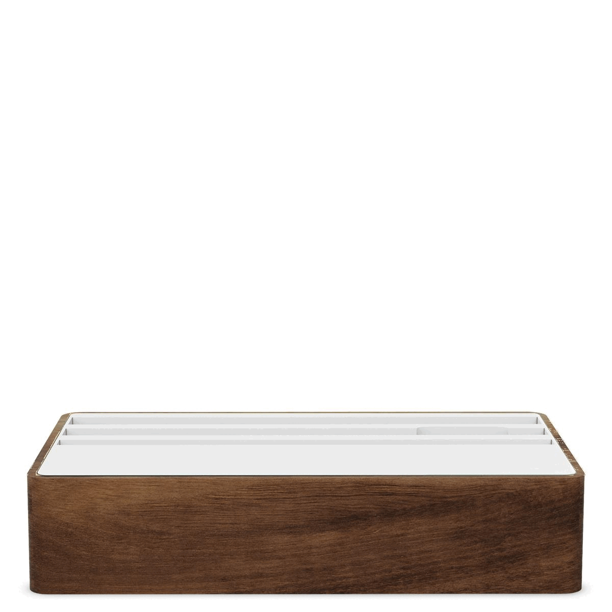 ALLDOCK Wireless Charging Station for Multiple Devices - Walnut & White Finish - Perfect for Home, Office, and Family Use