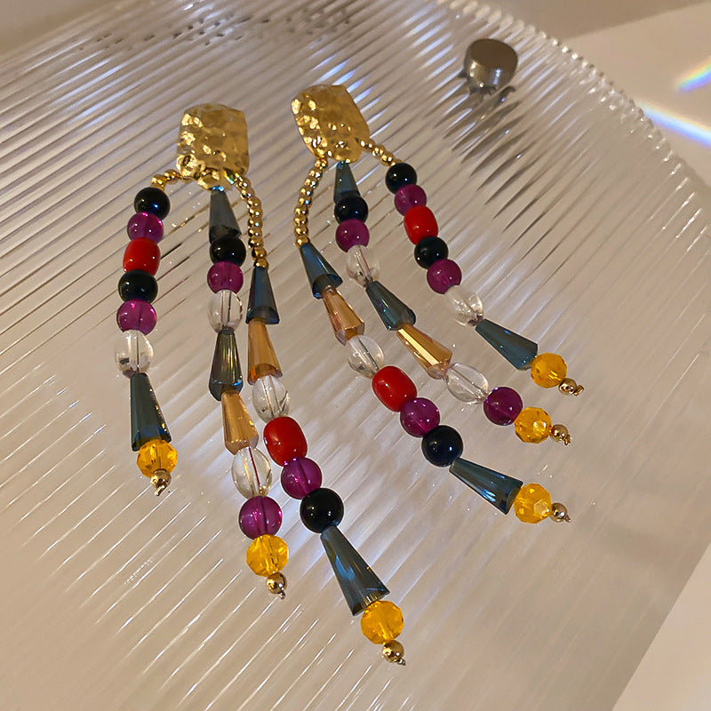 Boho Colorful Crystal Chandelier Earrings for Women | HE6477 | Elegant Dangle Earrings for Party, Wedding & Special Occasions