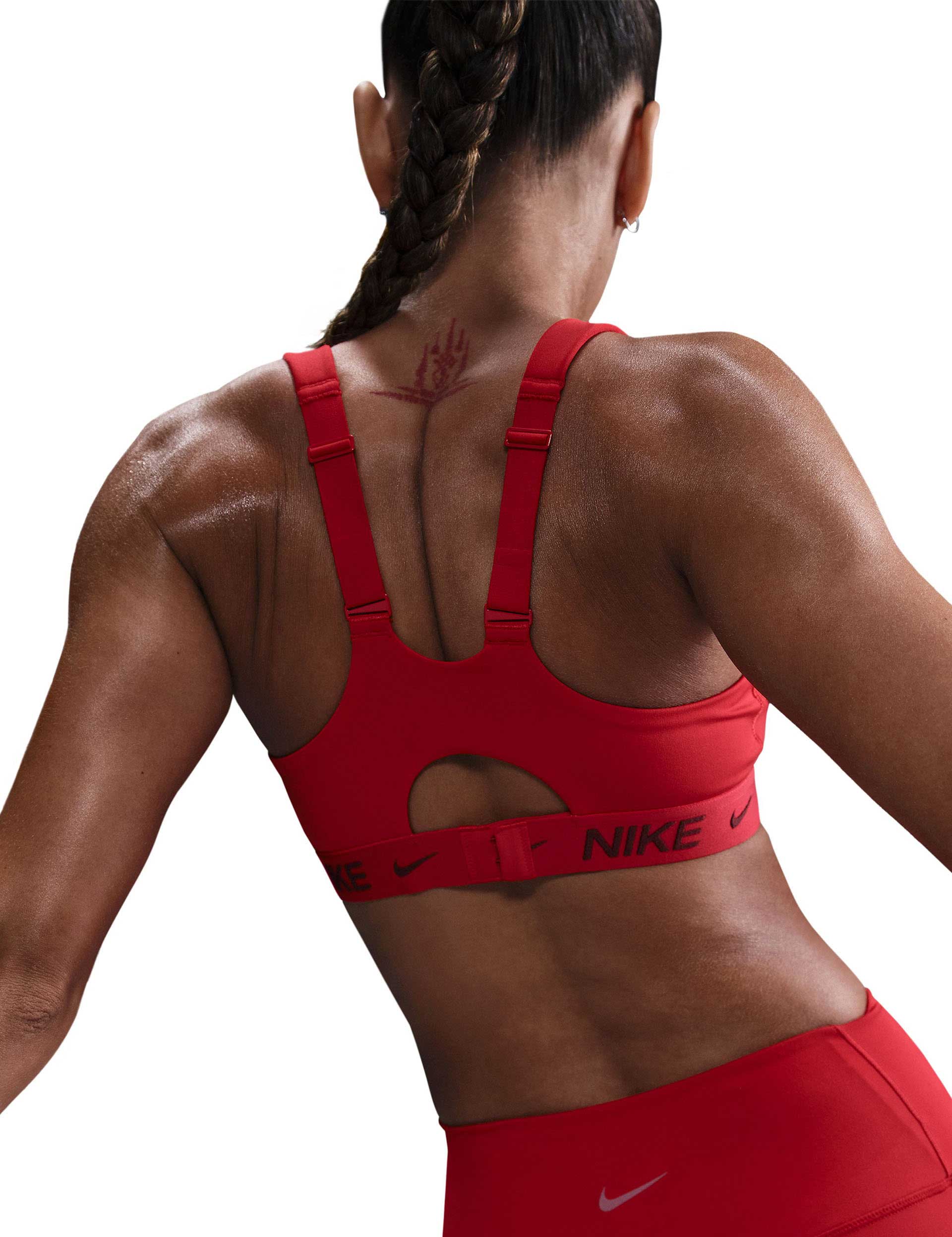 Indy High Support Sports Bra - University Red/Dark Team Red - Perfect for Running, Yoga & High-Intensity Workouts