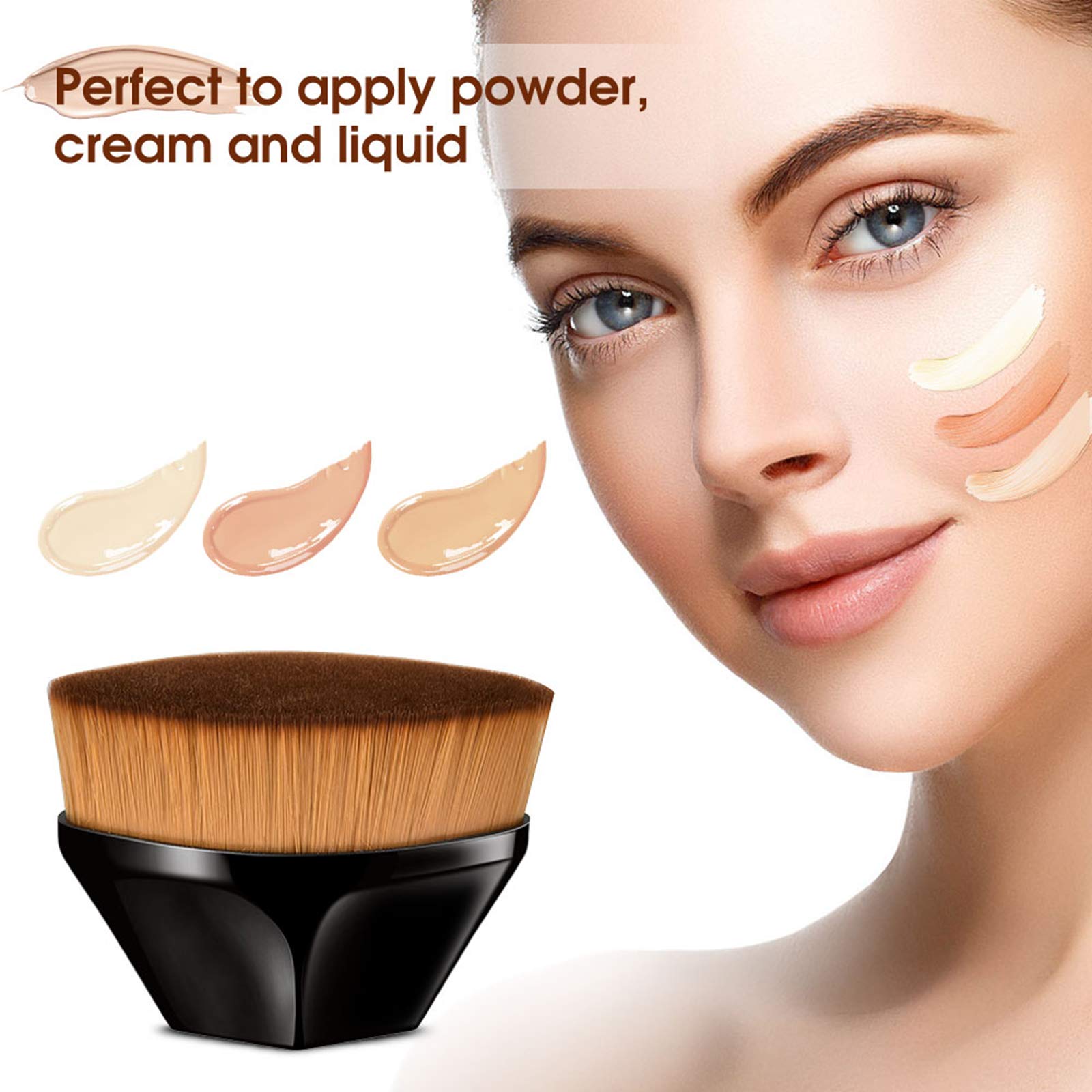 Women's Makeup Brushes with Flat Cap - Perfect for Travel & On-the-Go