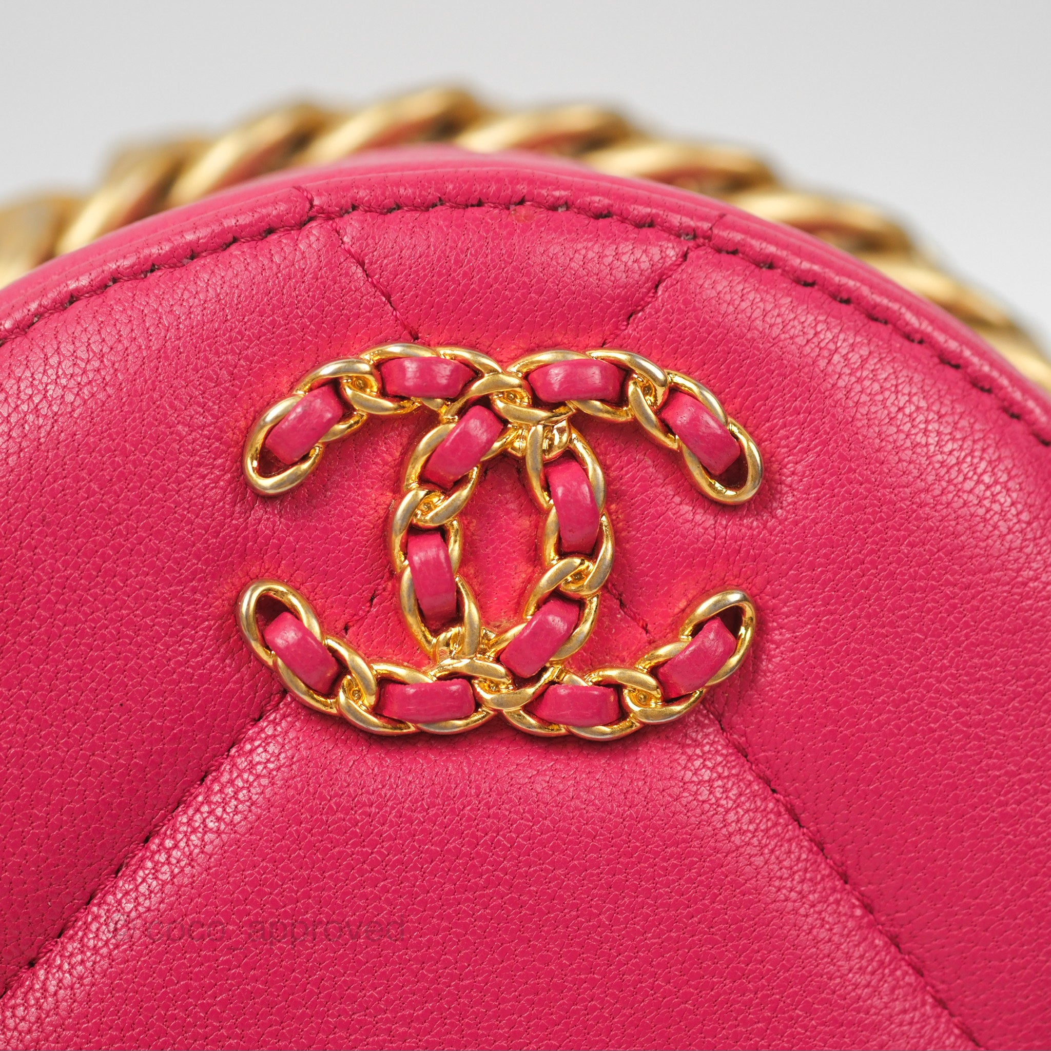 Chanel 19 Round Clutch with Chain - Dark Pink Mixed Hardware Crossbody Bag for Women | Luxury Evening Purse for Parties, Dinner Dates & Special Occasions