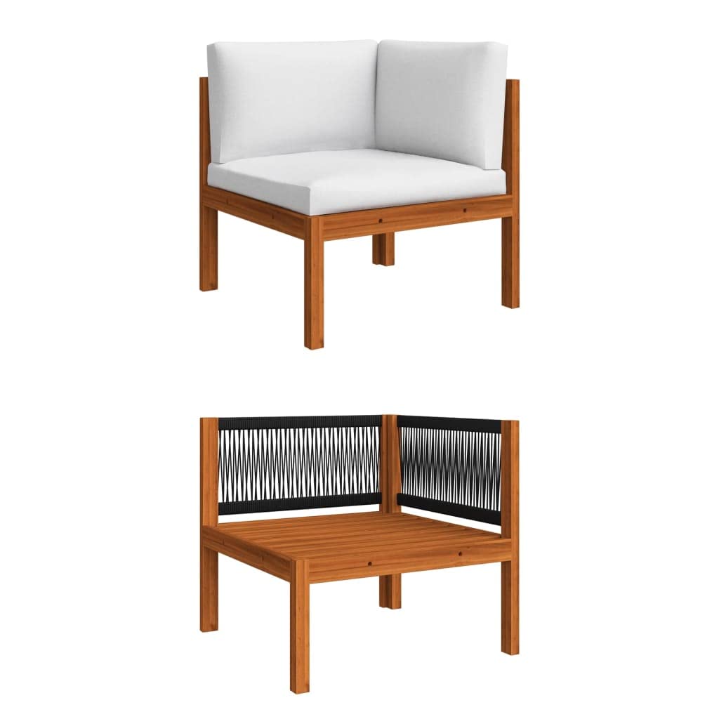 vidaXL 4-Piece Patio Lounge Set with Cushions - Solid Acacia Wood Outdoor Furniture for Garden, Backyard & Poolside - Weather-Resistant & Easy to Assemble - Perfect for Relaxing, Entertaining & Sunbathing