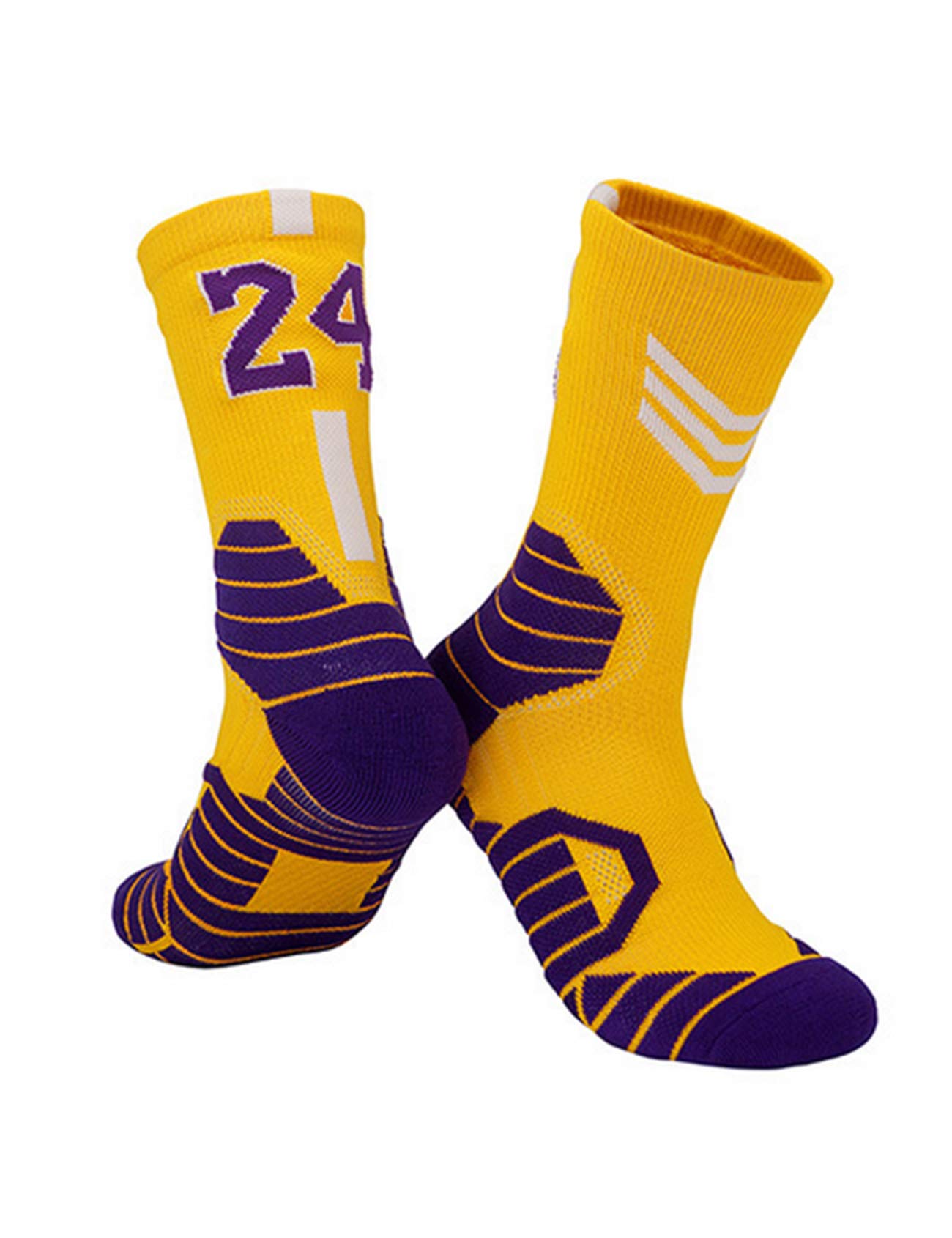 Jueshanzj Men's Basketball Socks with Custom Team Numbers - Moisture-Wicking Athletic Crew Socks for Basketball, Sports & Gym - Perfect for Team Uniforms & Performance Training