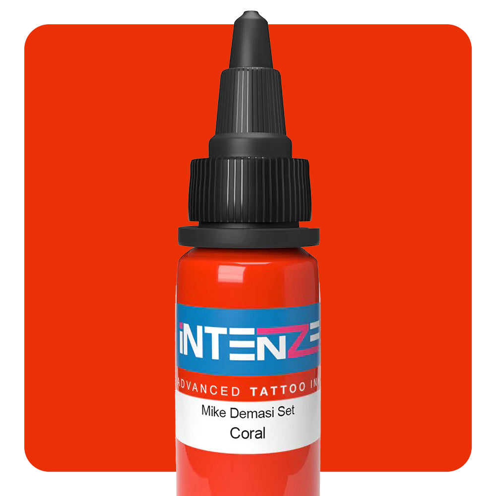 Intenze Tattoo Ink - Mike Demasi Series Coral Color - 1oz Bottle for Professional Tattoo Artists & Body Art Enthusiasts - Perfect for Realistic Tattoos & Permanent Makeup