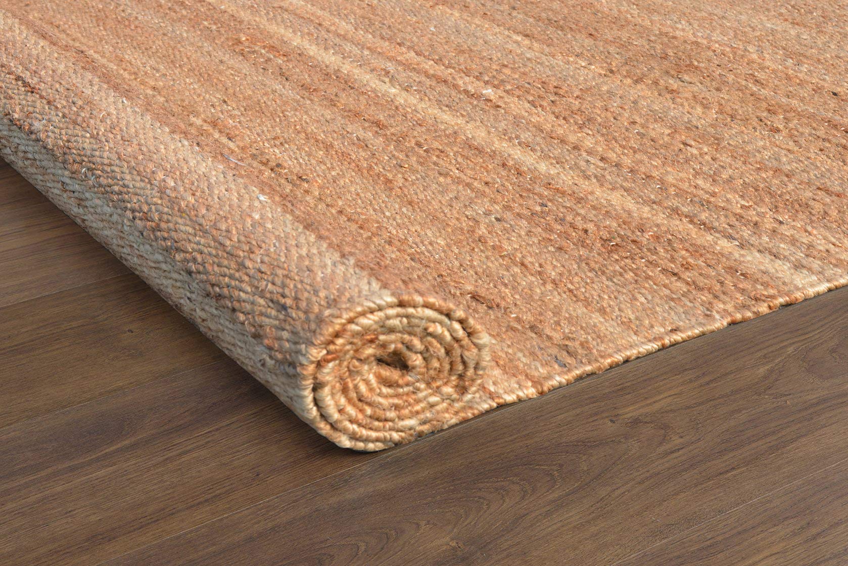 Antep Rugs Natural 6x9 Jute Area Rug - Handwoven Indoor Floor Mat, Eco-Friendly Fiber, 6'7