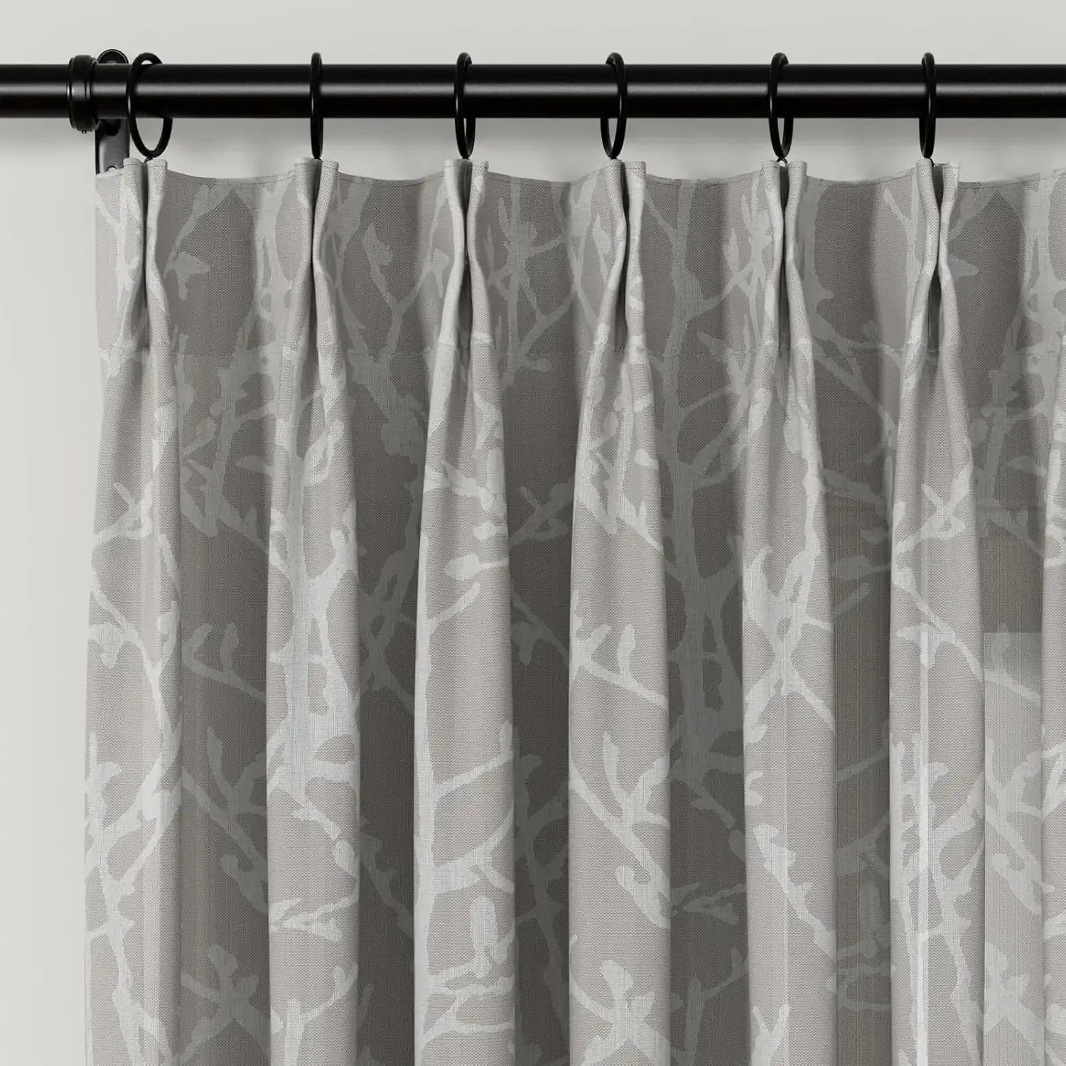 Freya Linen Semi-Sheer Jacquard Pleated Curtains - Elegant Window Treatment for Living Room & Bedroom