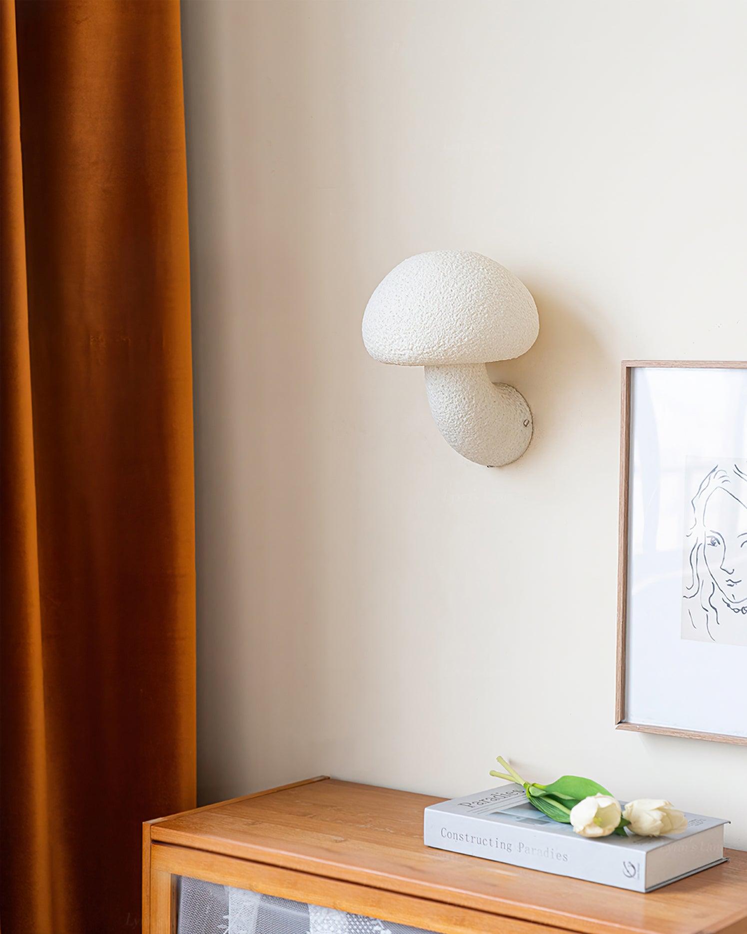 Mushroom Resin Wall Lamp - Handmade Boho Decor for Bedroom, Living Room & Nursery - Unique Night Light for Kids & Adults - Perfect for Cozy Home Ambiance