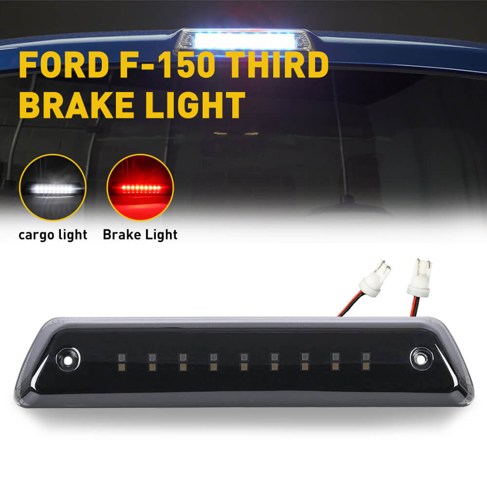 2009-2014 Ford F150 Full LED Third Brake Light with Smoked Shell - High Visibility Replacement for Pickup Trucks, Perfect for Night Driving & Off-Road Adventures