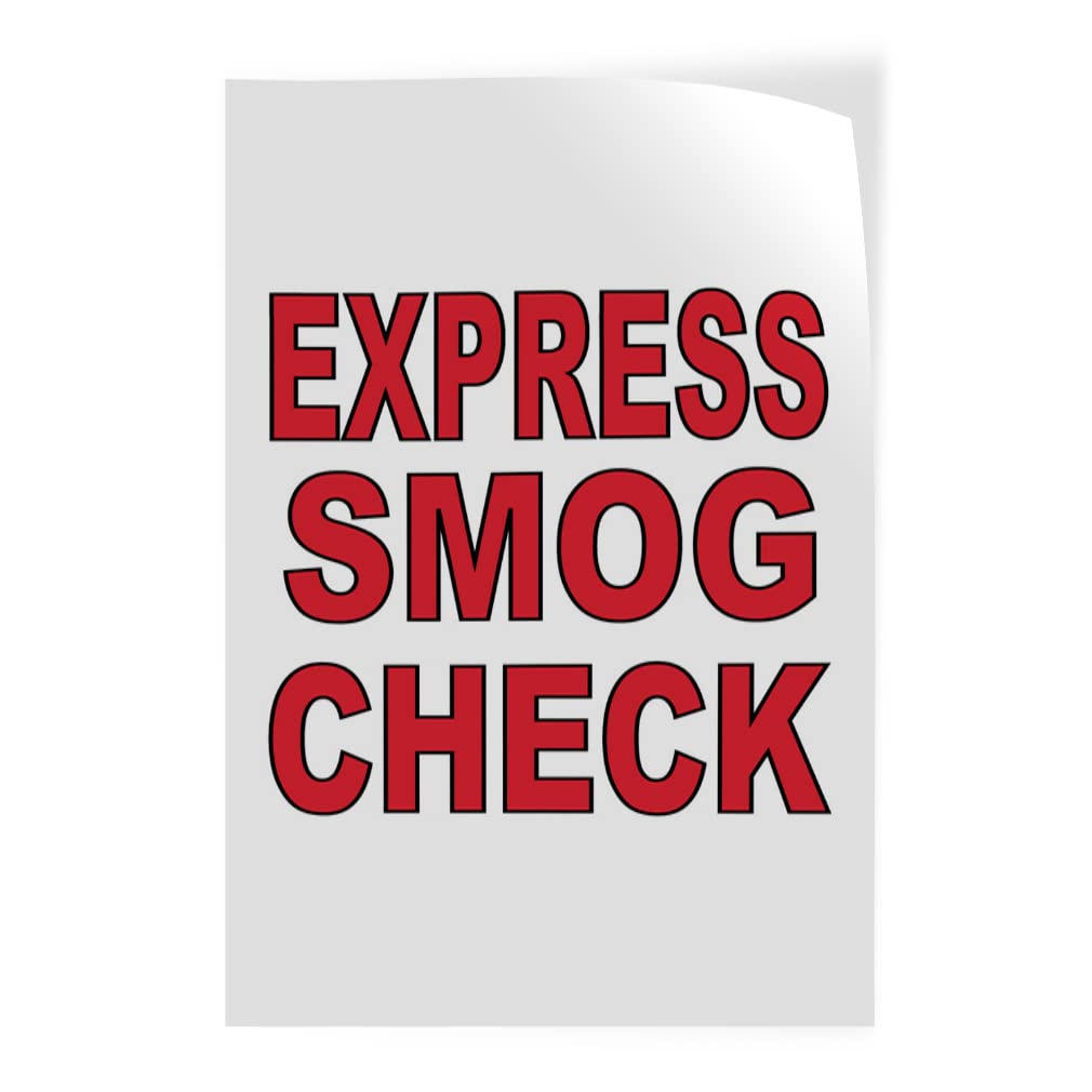 Vertical Vinyl Door Decals & Stickers for Cars, Luggage, Bumpers – Multiple Sizes (24x36 Inches) – Express Smog Check, Business & Industrial Use – Durable Automotive Vinyl Decals for Car Windows, Doors & Commercial Vehicles
