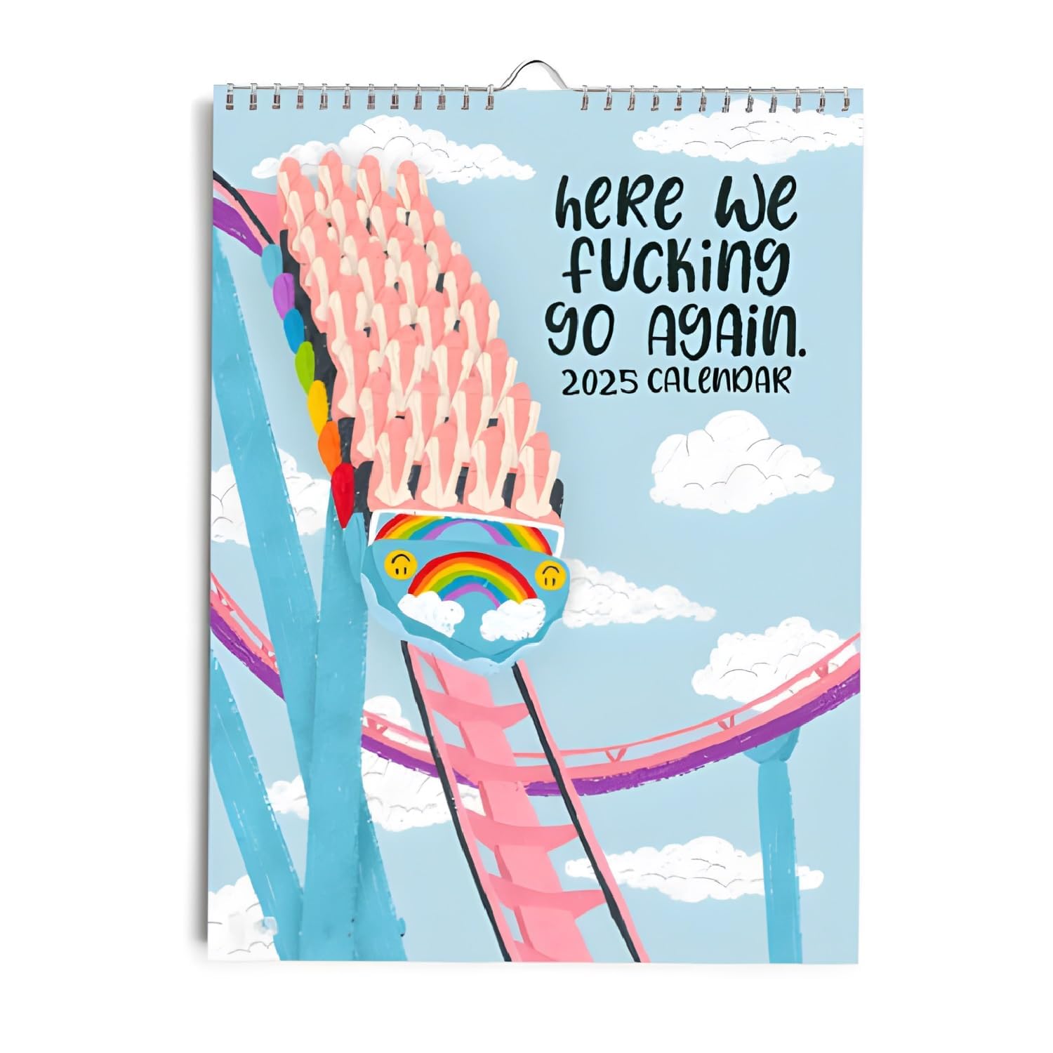 DEJIN Here We Go Again 2025 Calendar - 12-Month Premium Wall Planner for Home & Office Organization | Funny Trash Talk Design | Daily Scheduling Pad | Unique Gift for Friends & Family | Perfect for Work Desks, Home Offices & Gifting