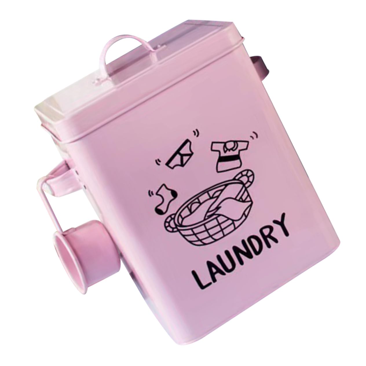 OSALADI Powder Detergent Storage Box with Lid - Metal Makeup Organizer & Desktop Dispenser for Home, Office, and Country House - Perfect for Organizing Laundry Supplies, Cosmetics, and Household Items